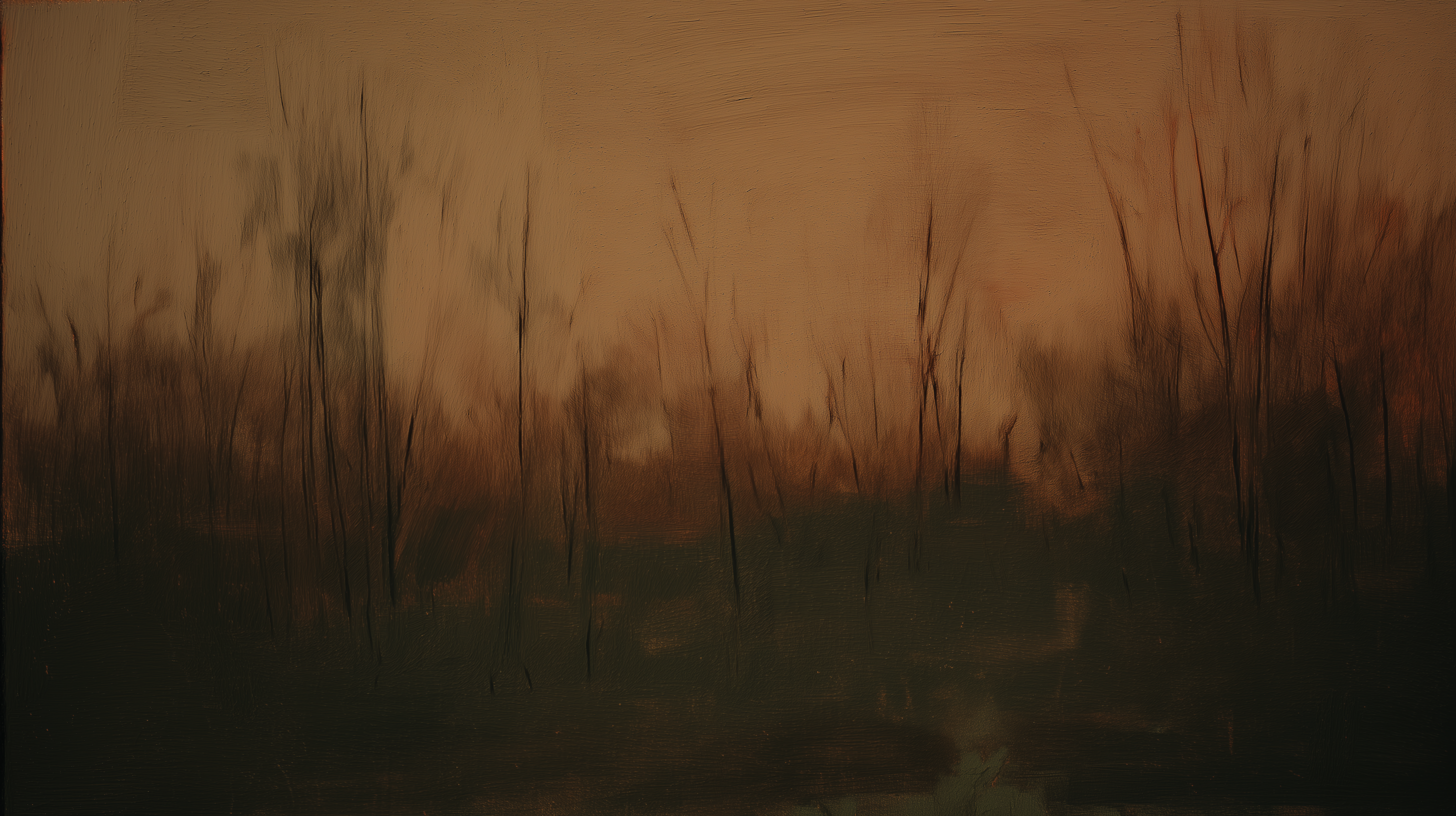 Expressionist tree silhouettes wallpaper

Moody woodland scene with earthy tones