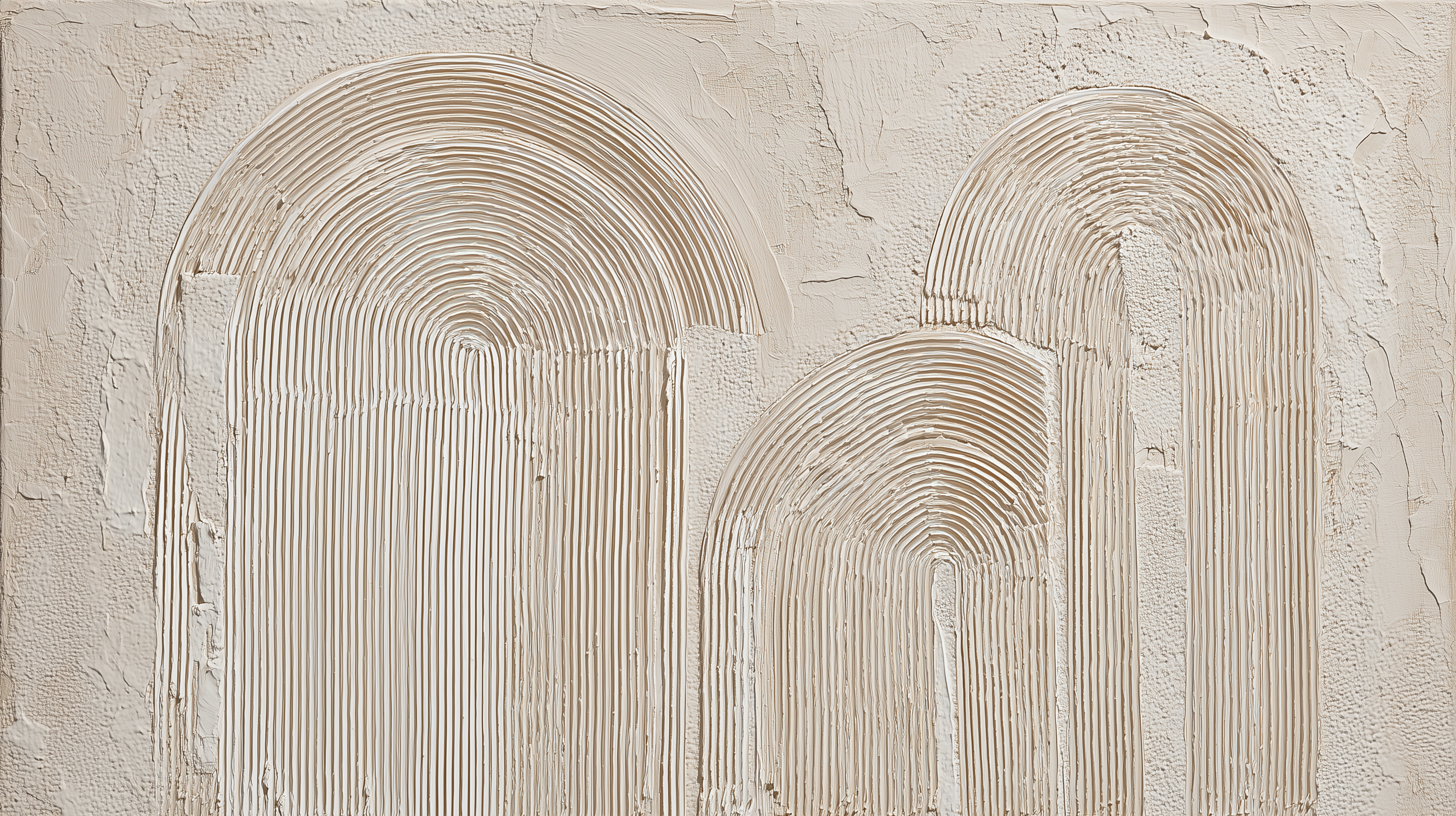 neutral plaster relief mural
minimalist tactile wall design