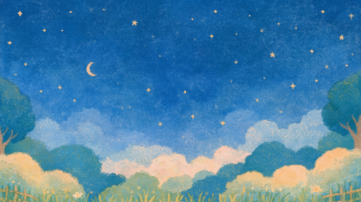 Whimsical Starry Sky Wallpaper With Pastel Clouds And Moon



Blue And Peach Cloud Wallpaper With Gold Stars And Crescent Moon
