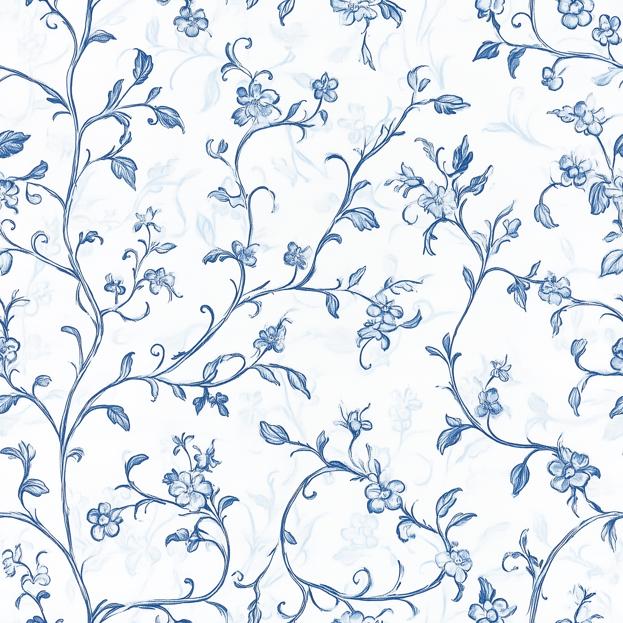 French Toil de Jouy wallpaper for elegant interiors
Classic wallpaper with botanical designs in blue and white