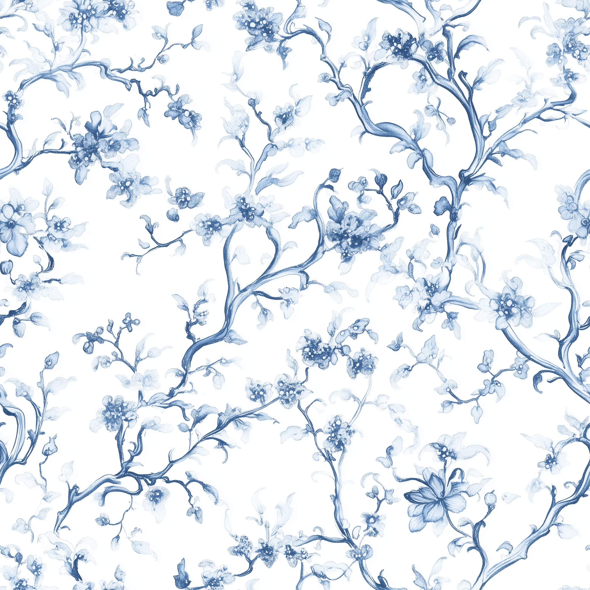 Elegant blue branches wallpaper for living rooms
Easy-to-remove French-style botanical wallpaper