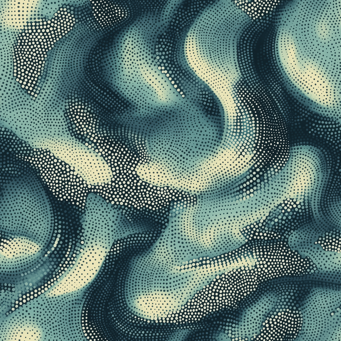 Abstract Wavy Pattern Wallpaper - Ocean Colors Modern Wall Decor