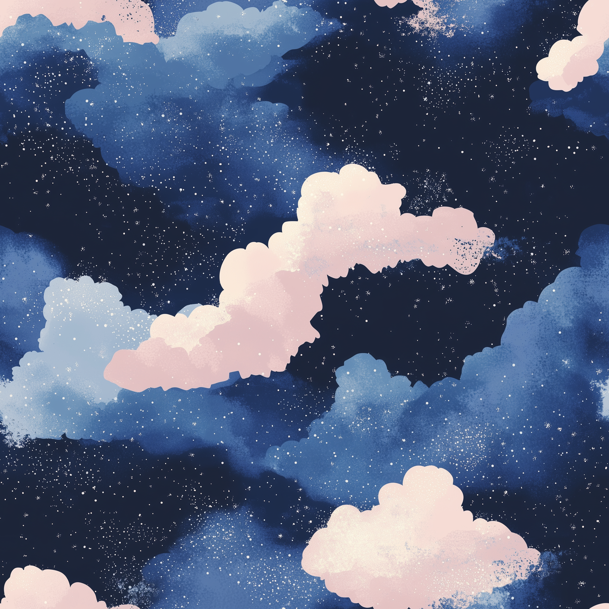 Dark blue and pink clouds wallpaper for kids’ bedrooms
Easy-to-remove starry night wallpaper for nurseries