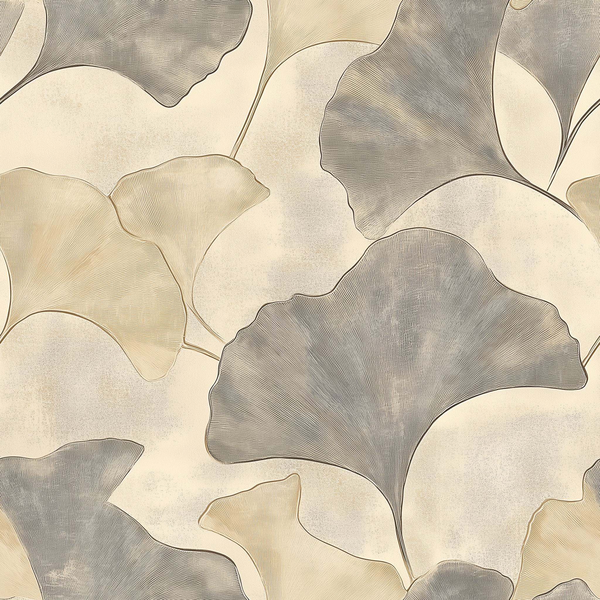 Neutral leaf design wallpaper for serene living rooms and bedrooms
Abstract botanical wall decor with beige and grey tones