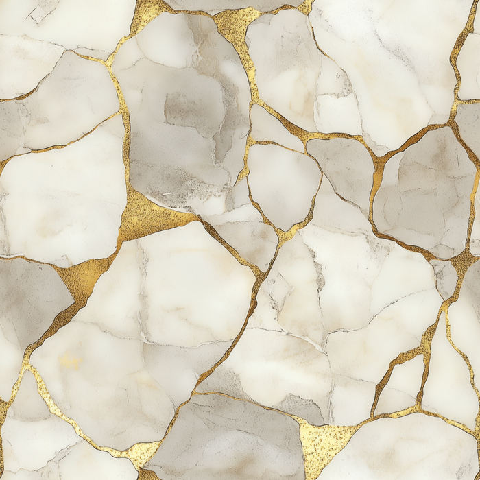 White Marble With Gold Foil Wallpaper - Peel and Stick Luxury Marble