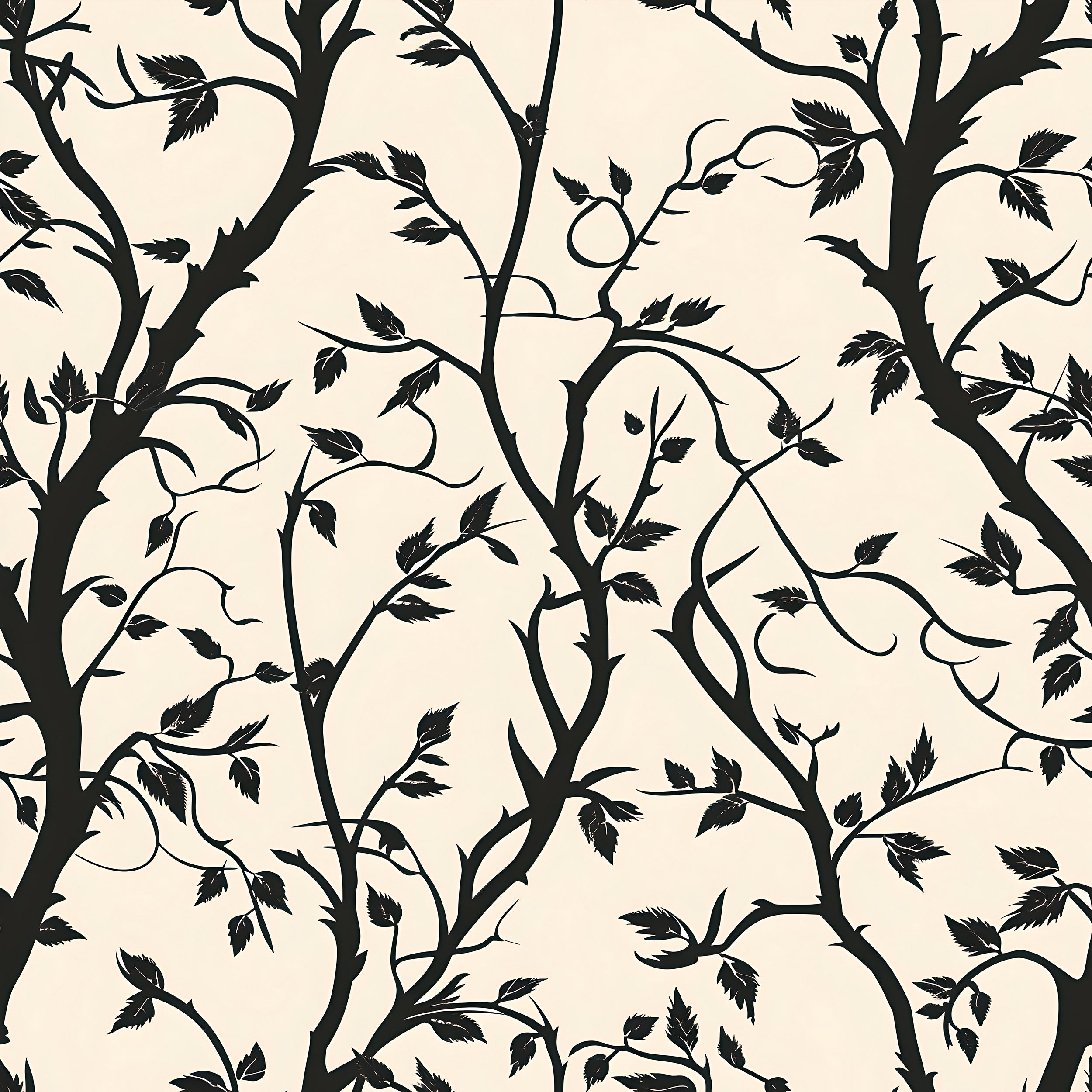Removable tree branches wall decor Gothic-inspired botanical wallpaper