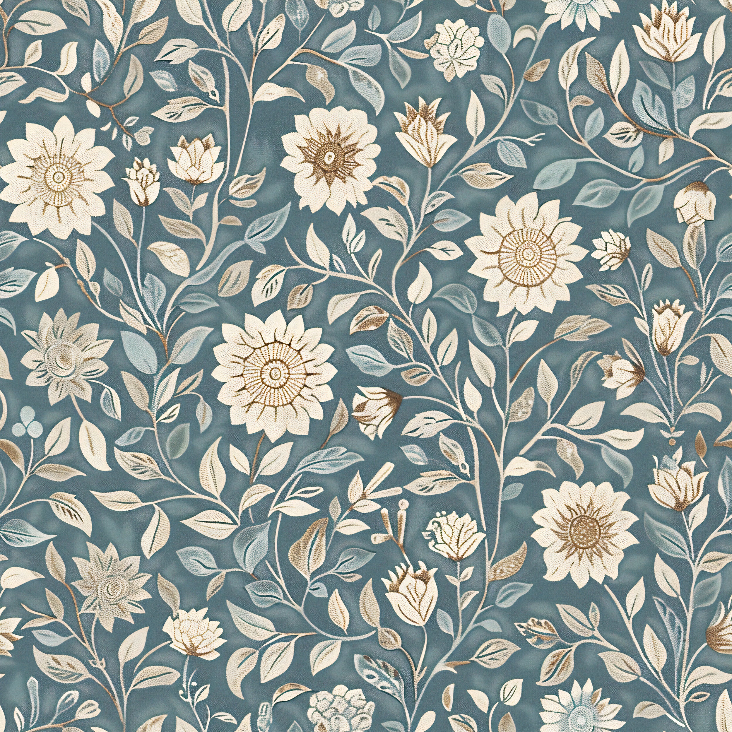 Muted botanical wall decor Peel and stick beige floral wallpaper