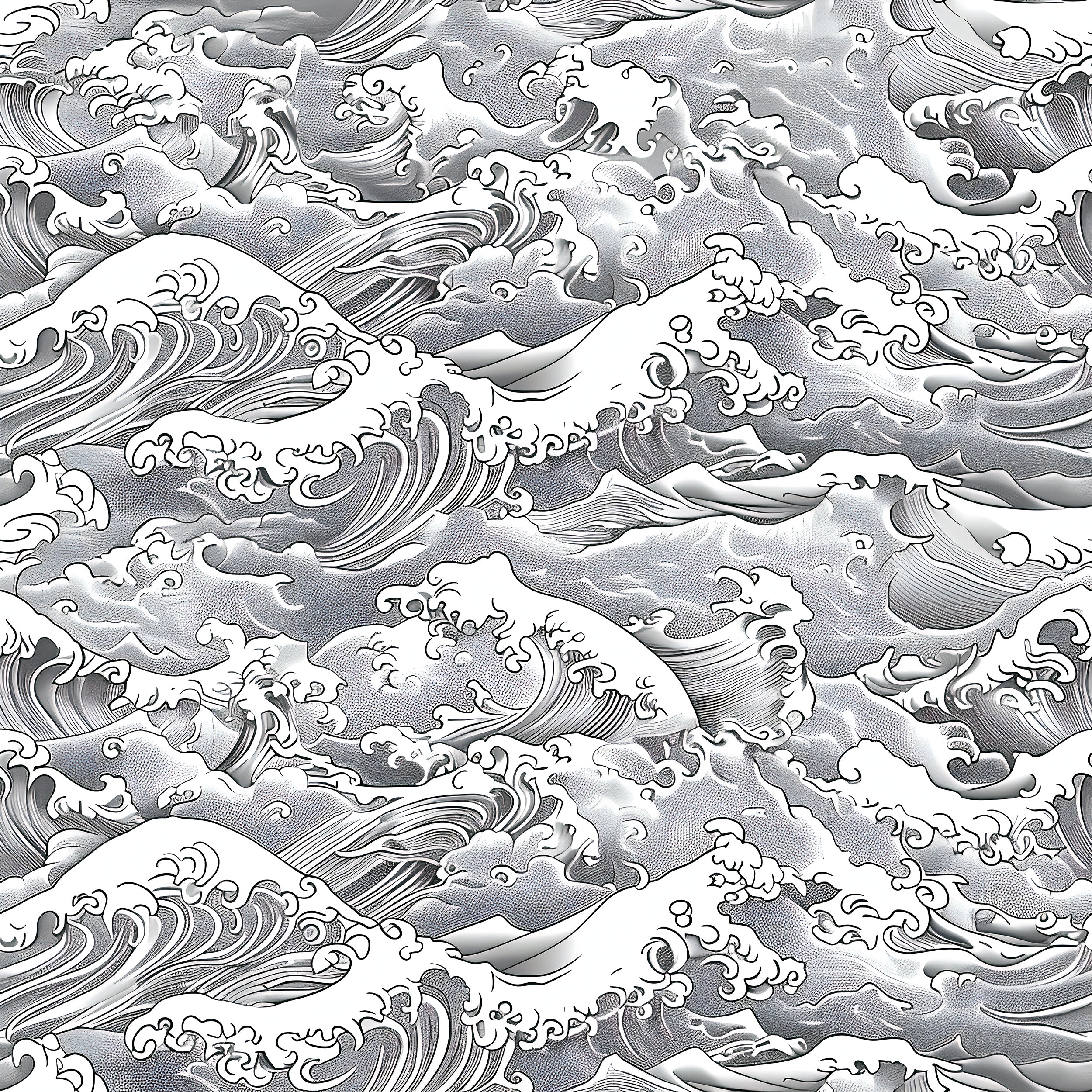 Elegant Grey Ocean Waves Wallpaper Peel and Stick Removable Wallpaper