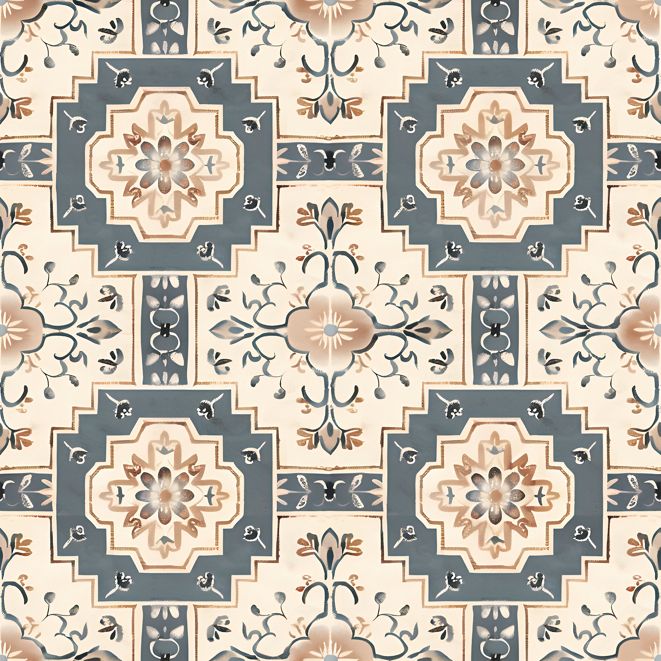 Removable Moroccan tile pattern wallpaper High-quality peel and stick tile wallpaper