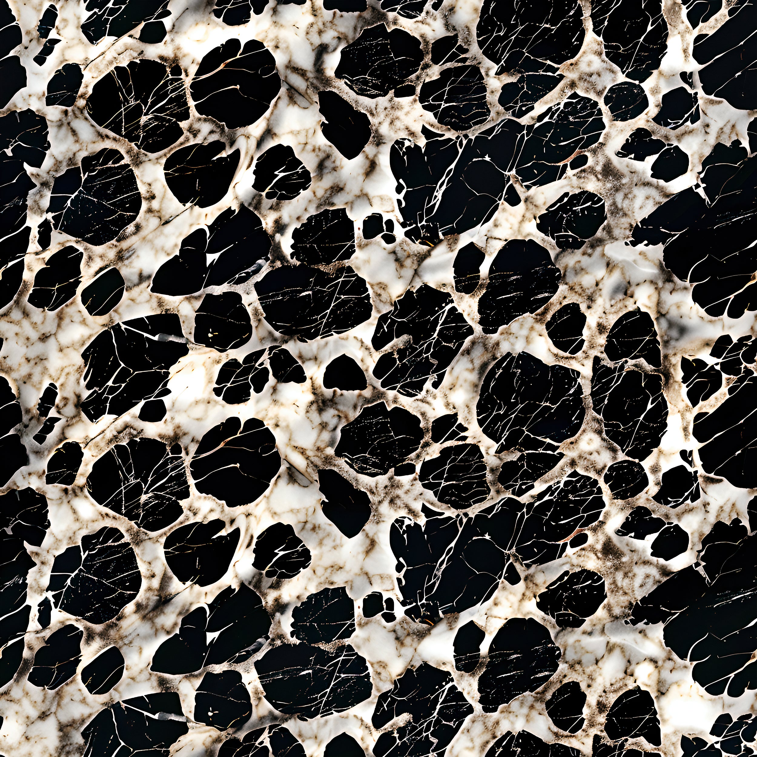 Removable black and white marble animal texture wallpaper Leopard print marble wallpaper for living room