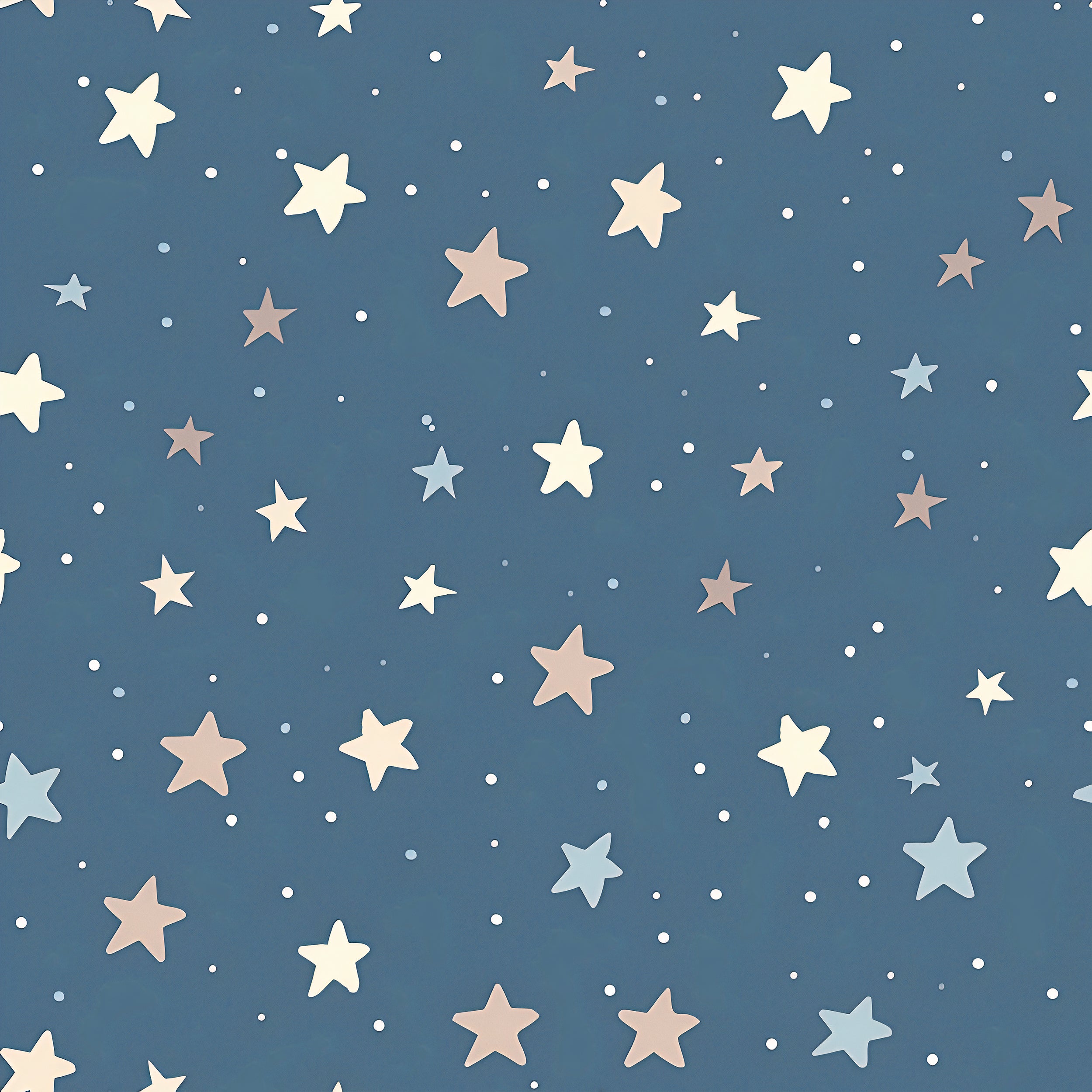 Removable minimalist star pattern wallpaper Soft blue celestial wallpaper for kids' rooms