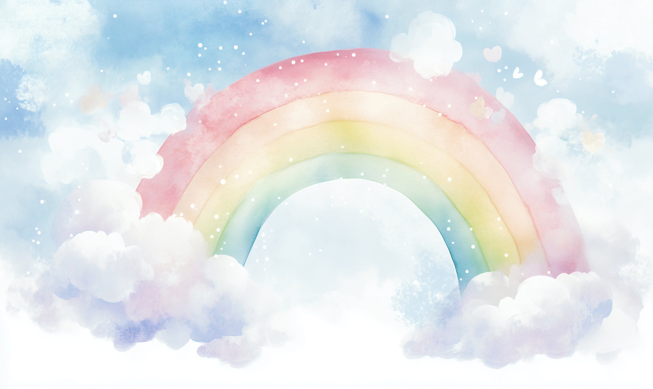 Peel and stick dreamy wall decor for nurseries Rainbow and clouds nursery wall art