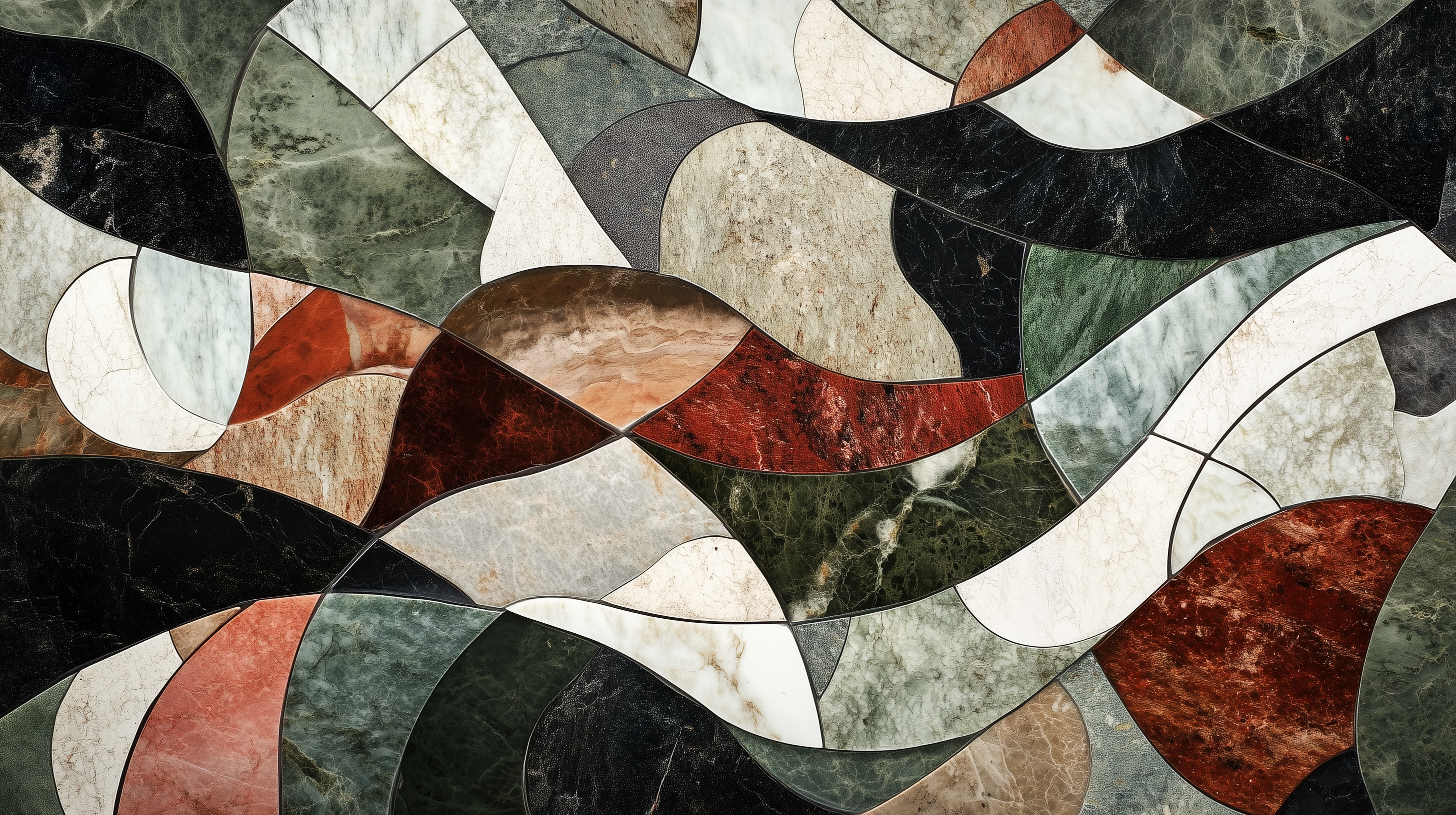 Peel-and-stick marble mosaic mural for modern spaces.
Abstract stone tile wallpaper with bold colorful designs.