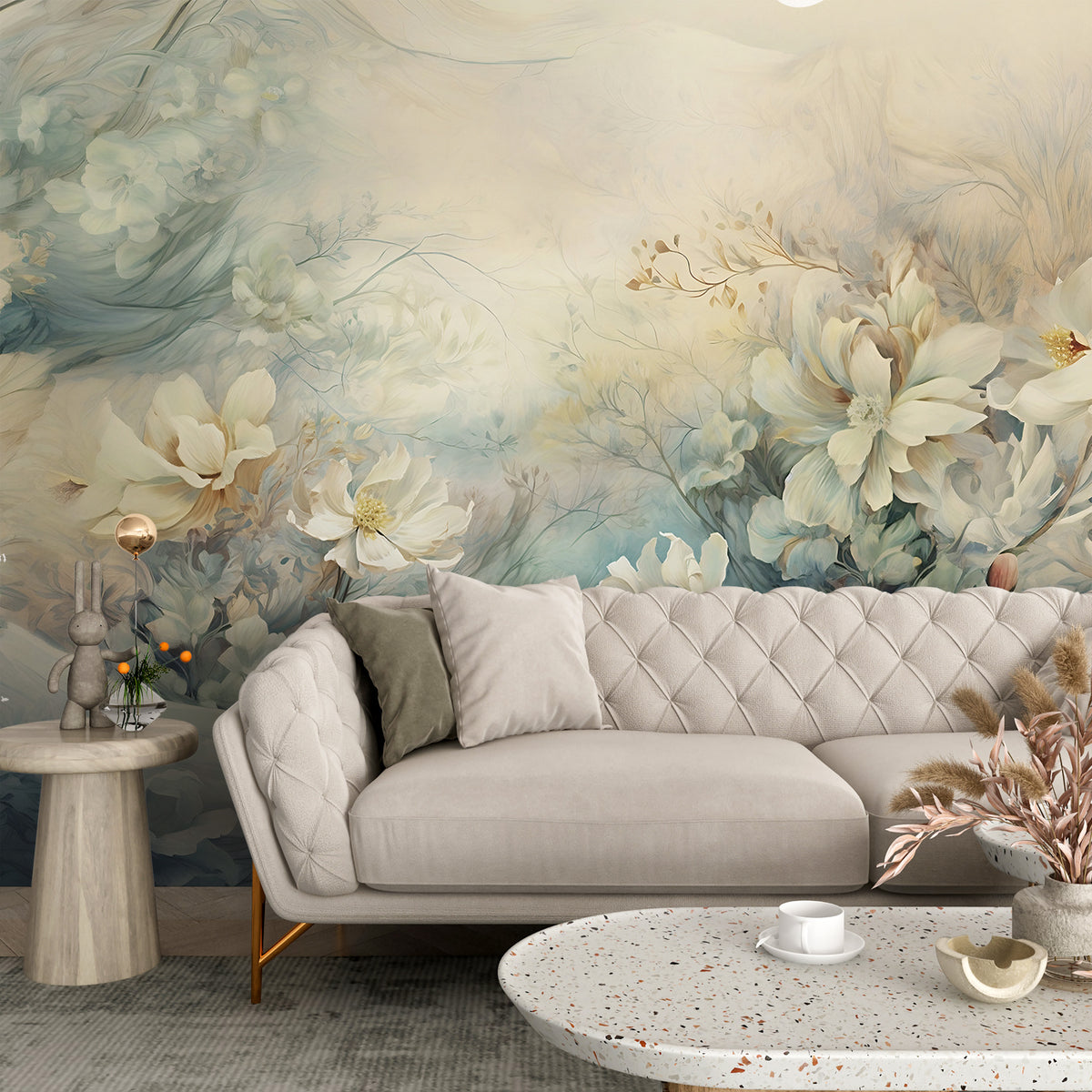 Vintage Floral Mural - Contemporary Floral Wallpaper