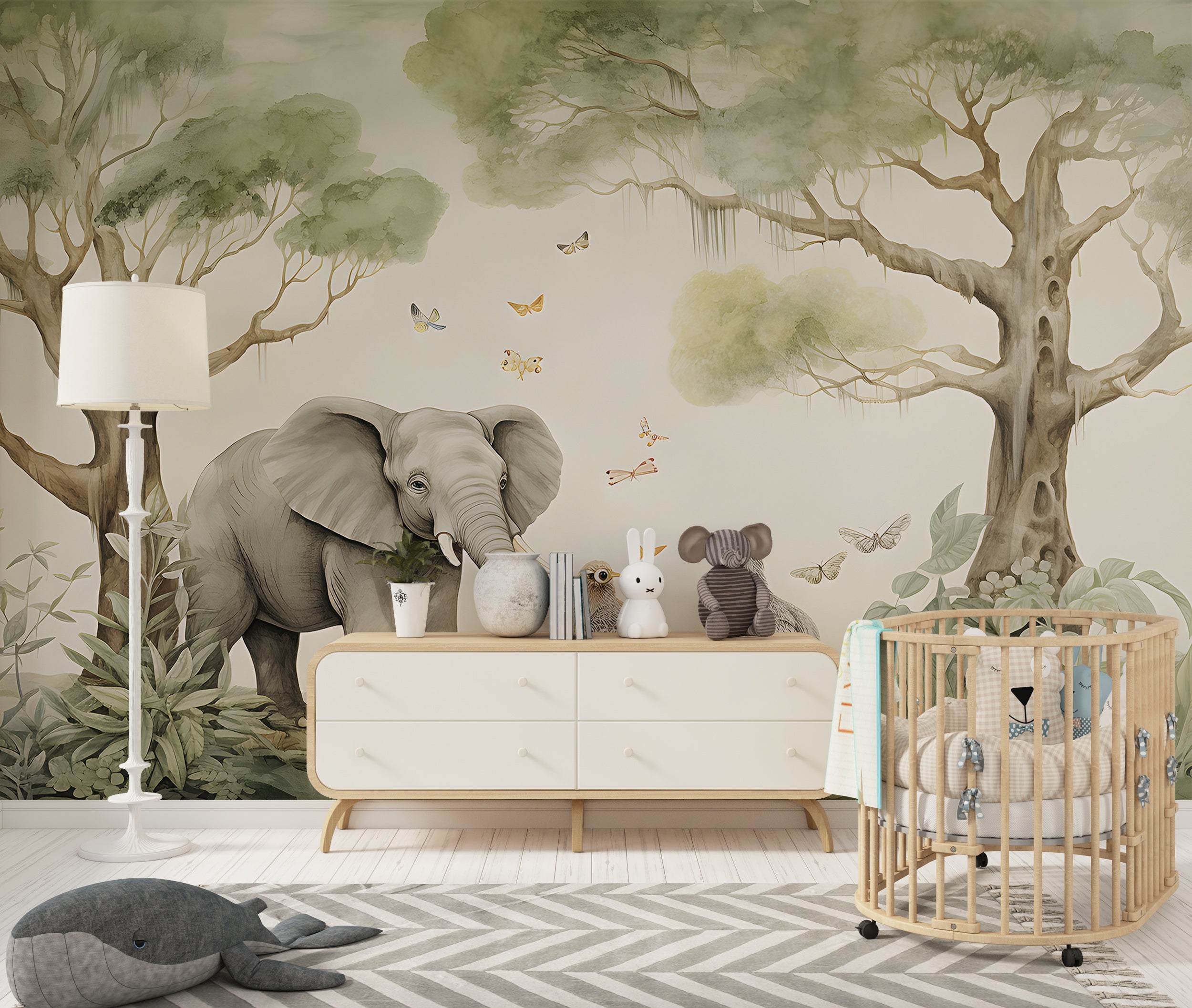 Elephant and Forest Friends Wall Art