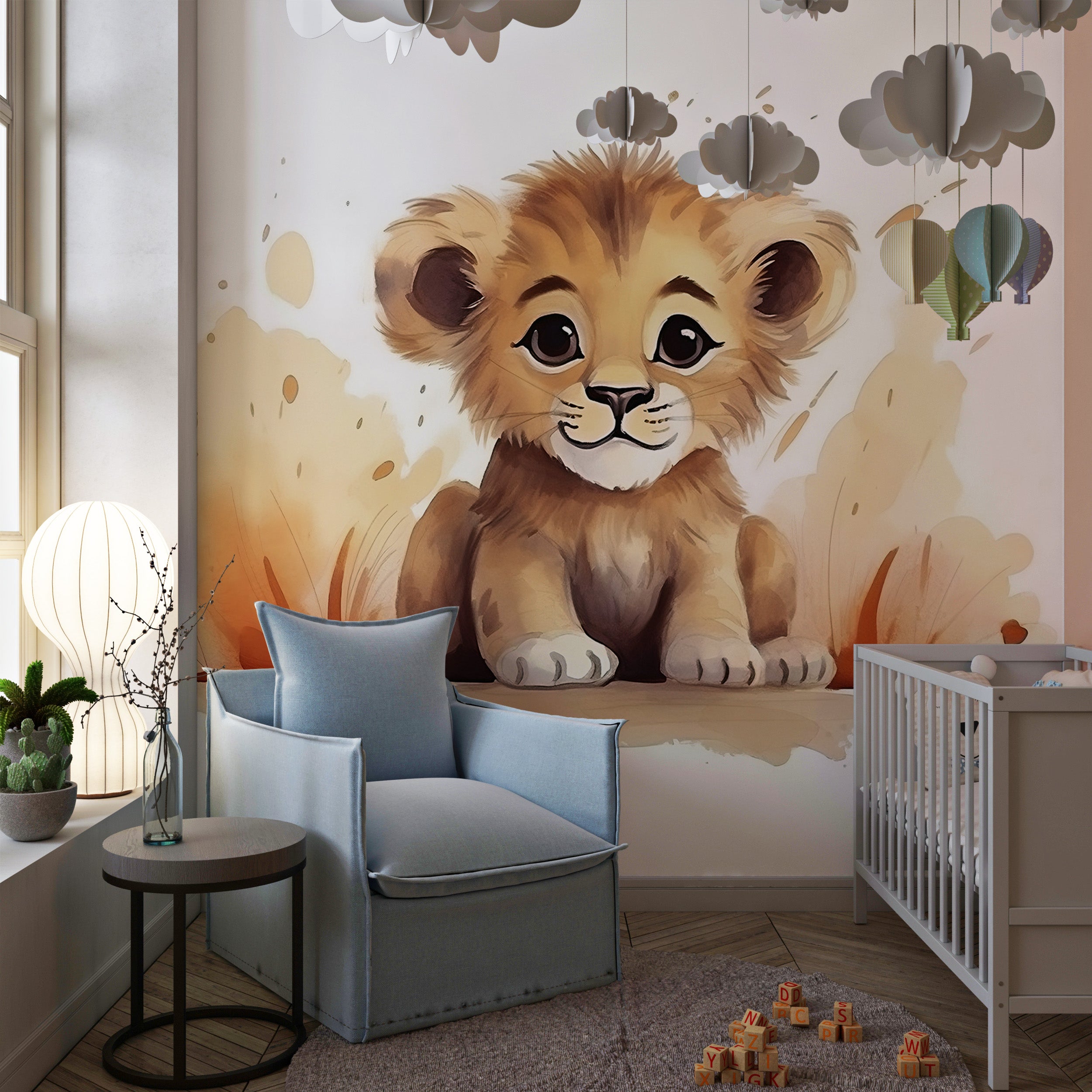 Peel and Stick Gender Neutral Lion Wall Decal