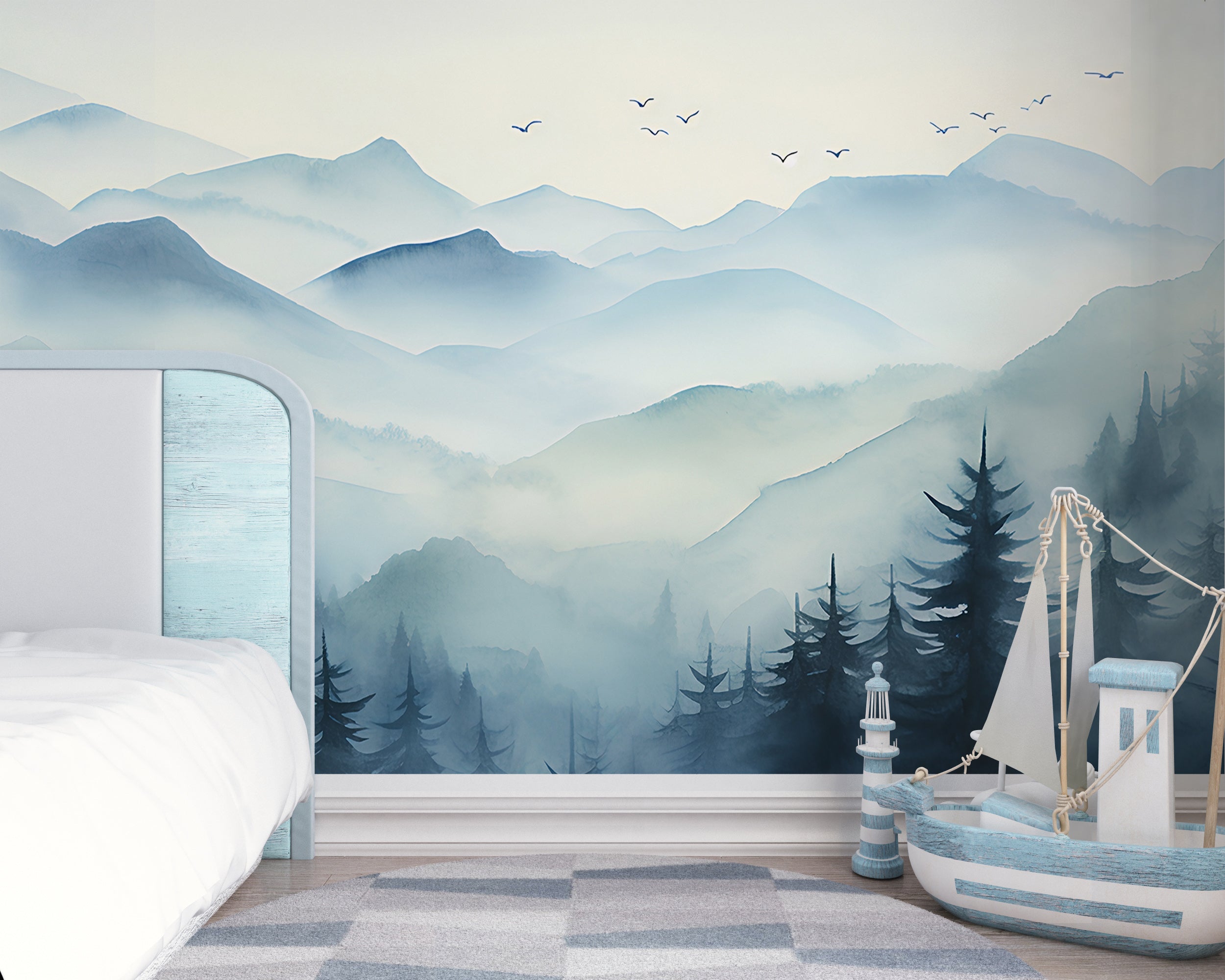 Dreamy Nursery Blue Mountains Theme