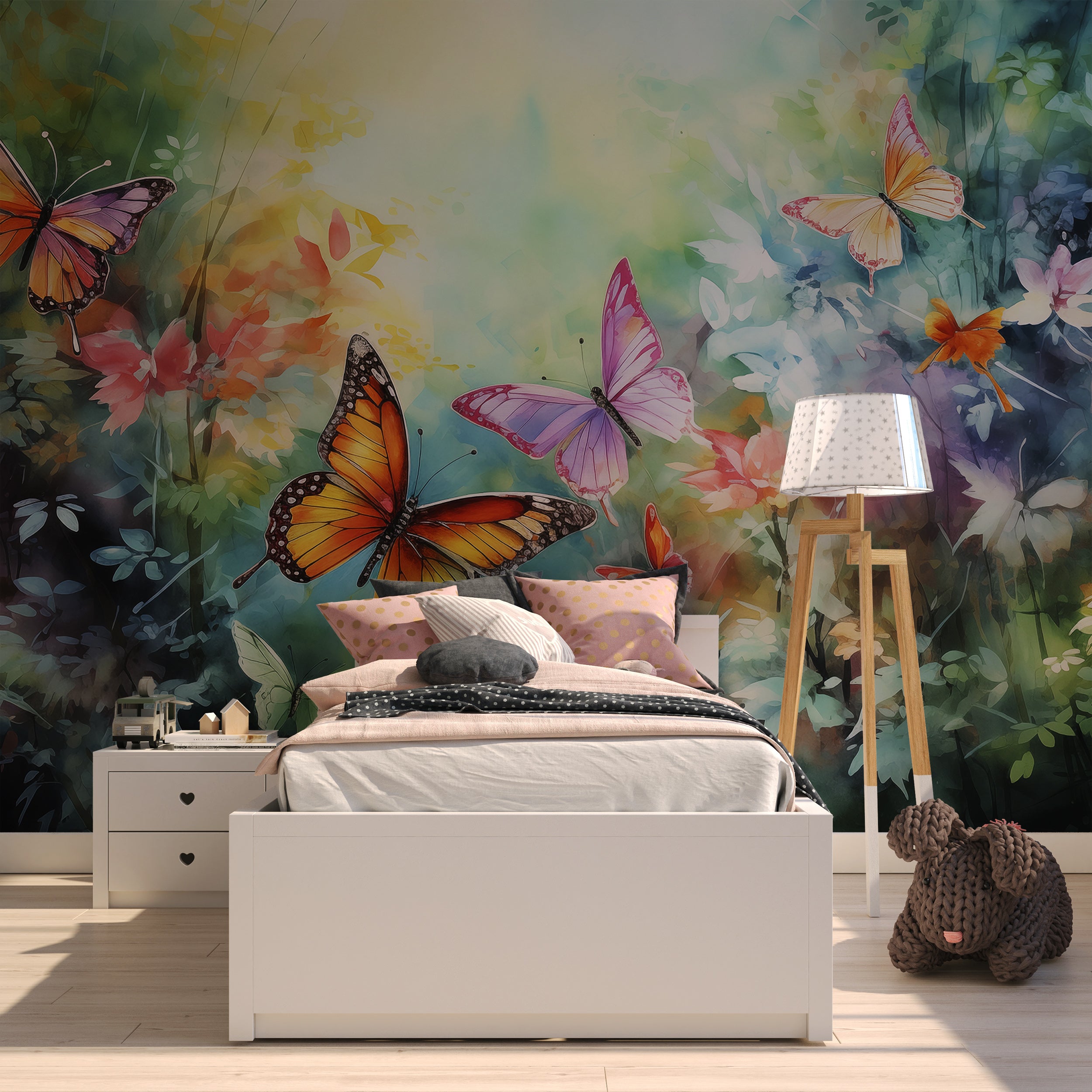 Colorful Butterfly Peel and Stick Wallpaper