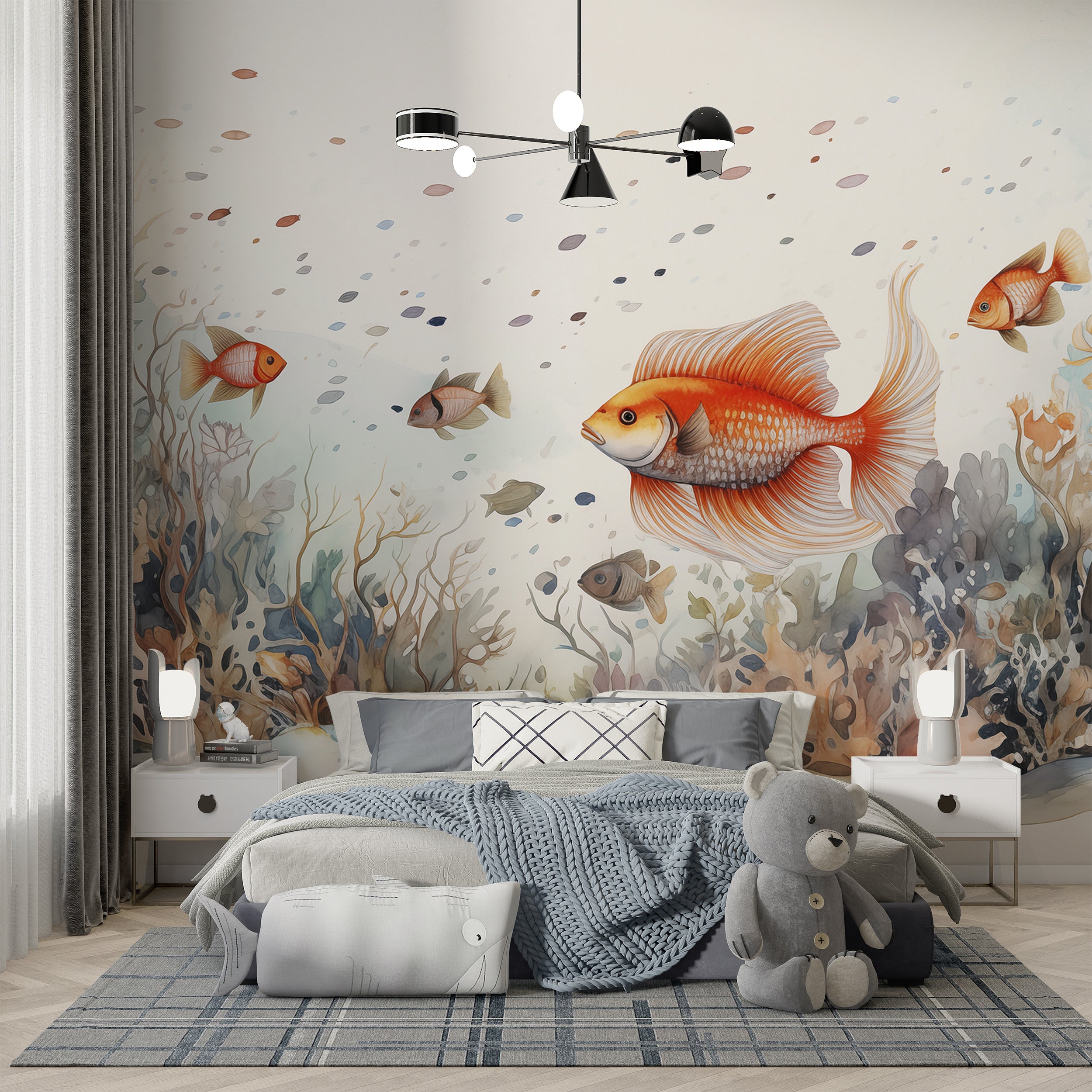 Colorful Fish Peel and Stick Wallpaper