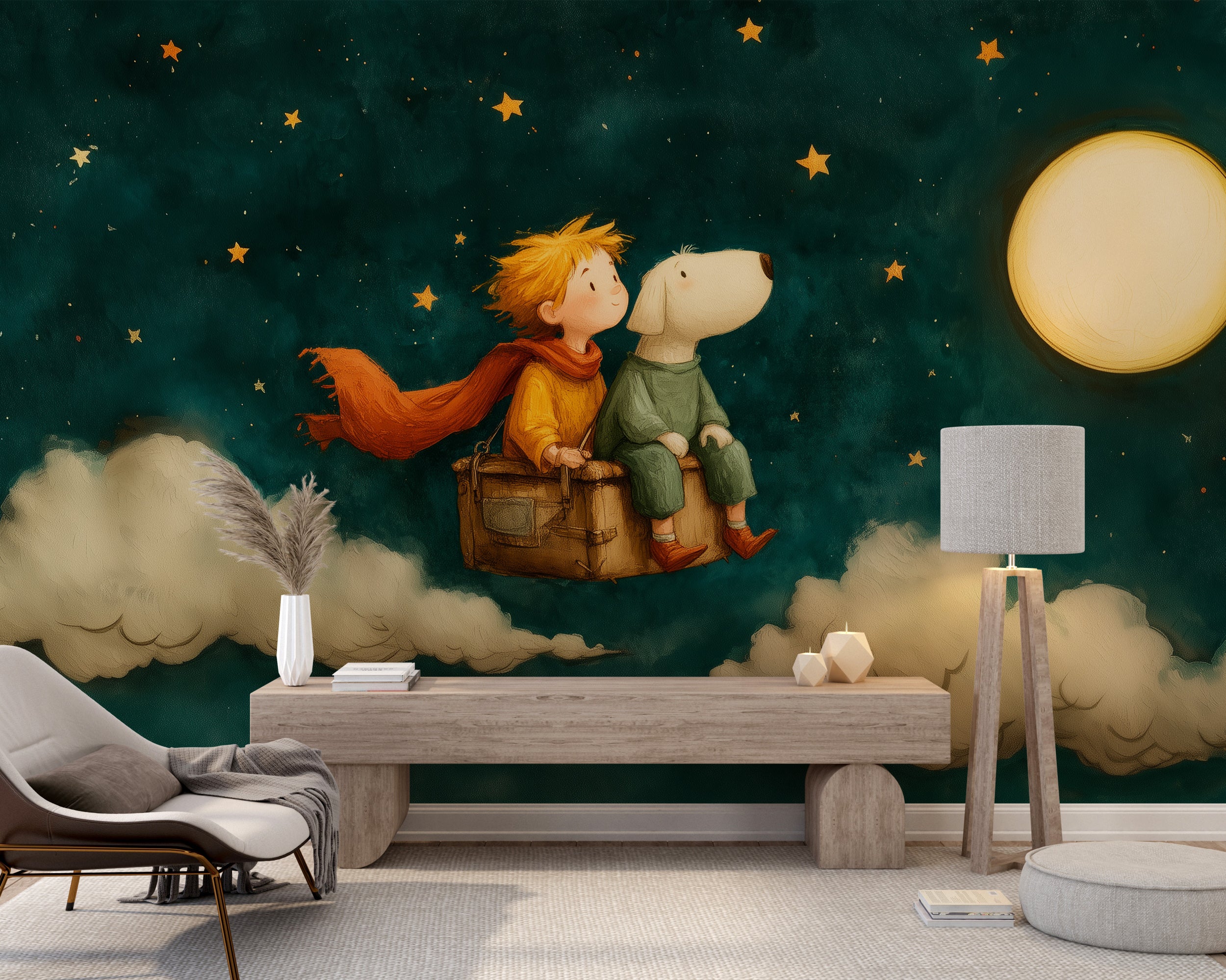 Removable moon and sky mural

Whimsical bedtime wall decor
