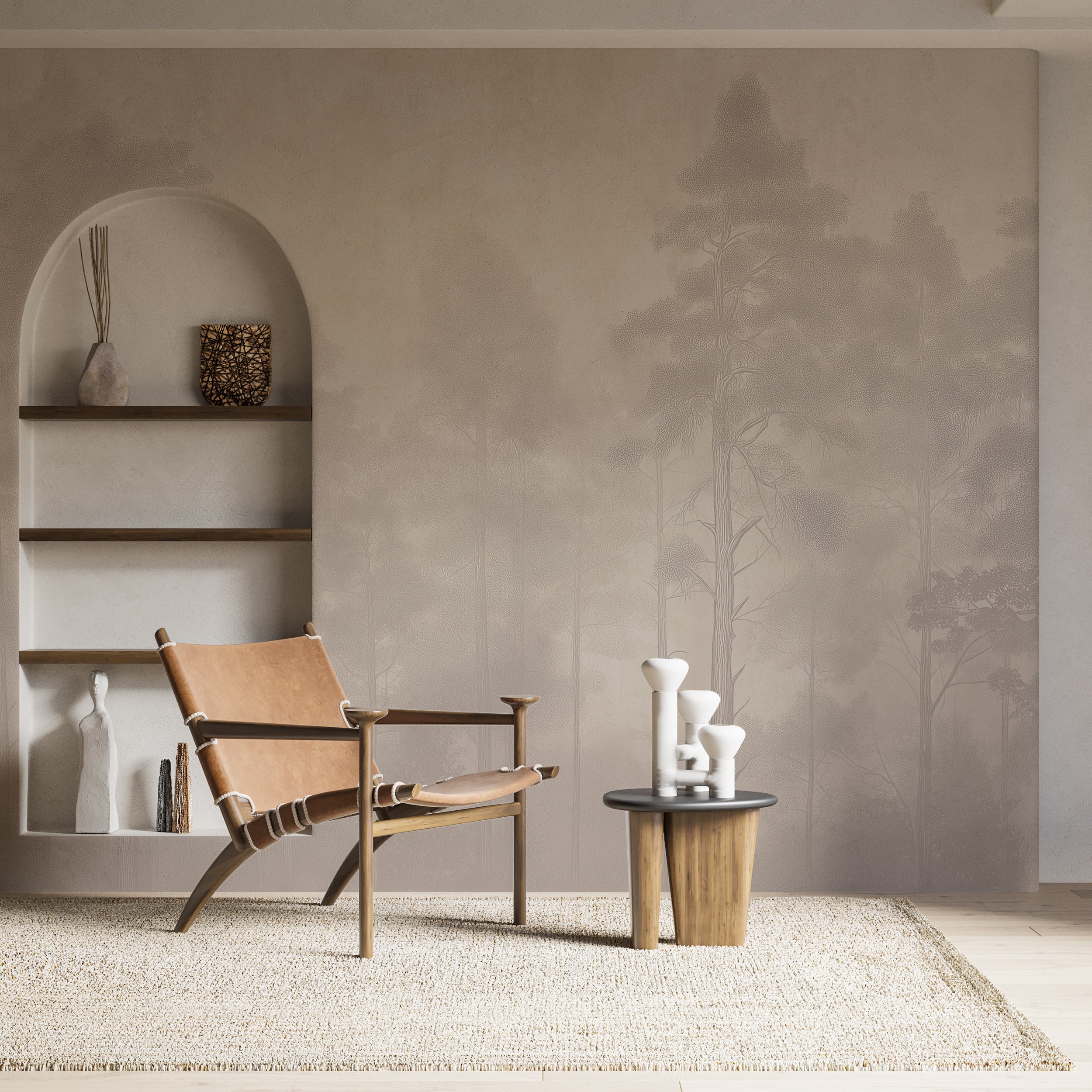Removable beige forest landscape mural

Minimalist trees wall decor