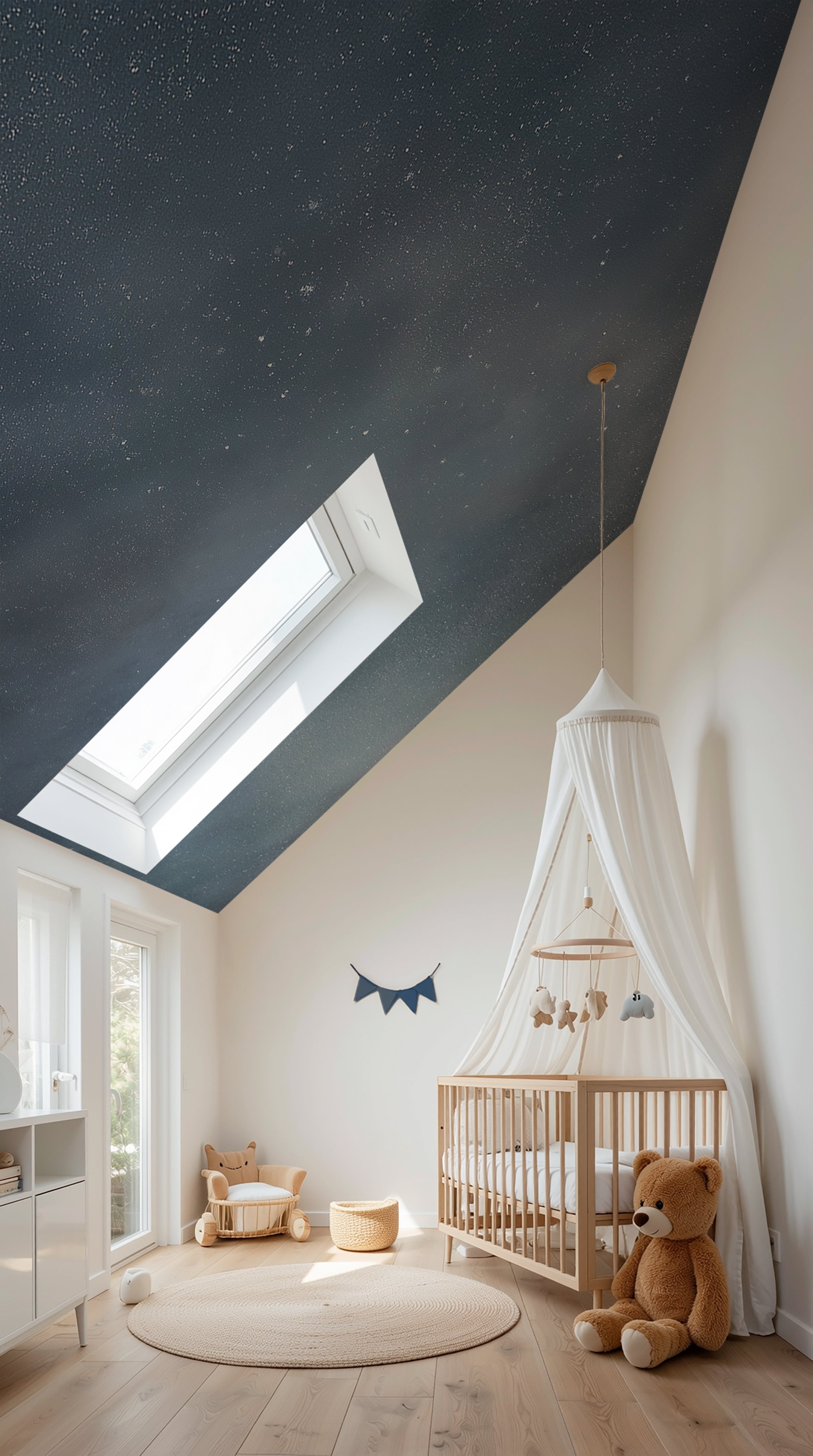 blue grey galaxy mural wallpaper
watercolor starry night sky mural
