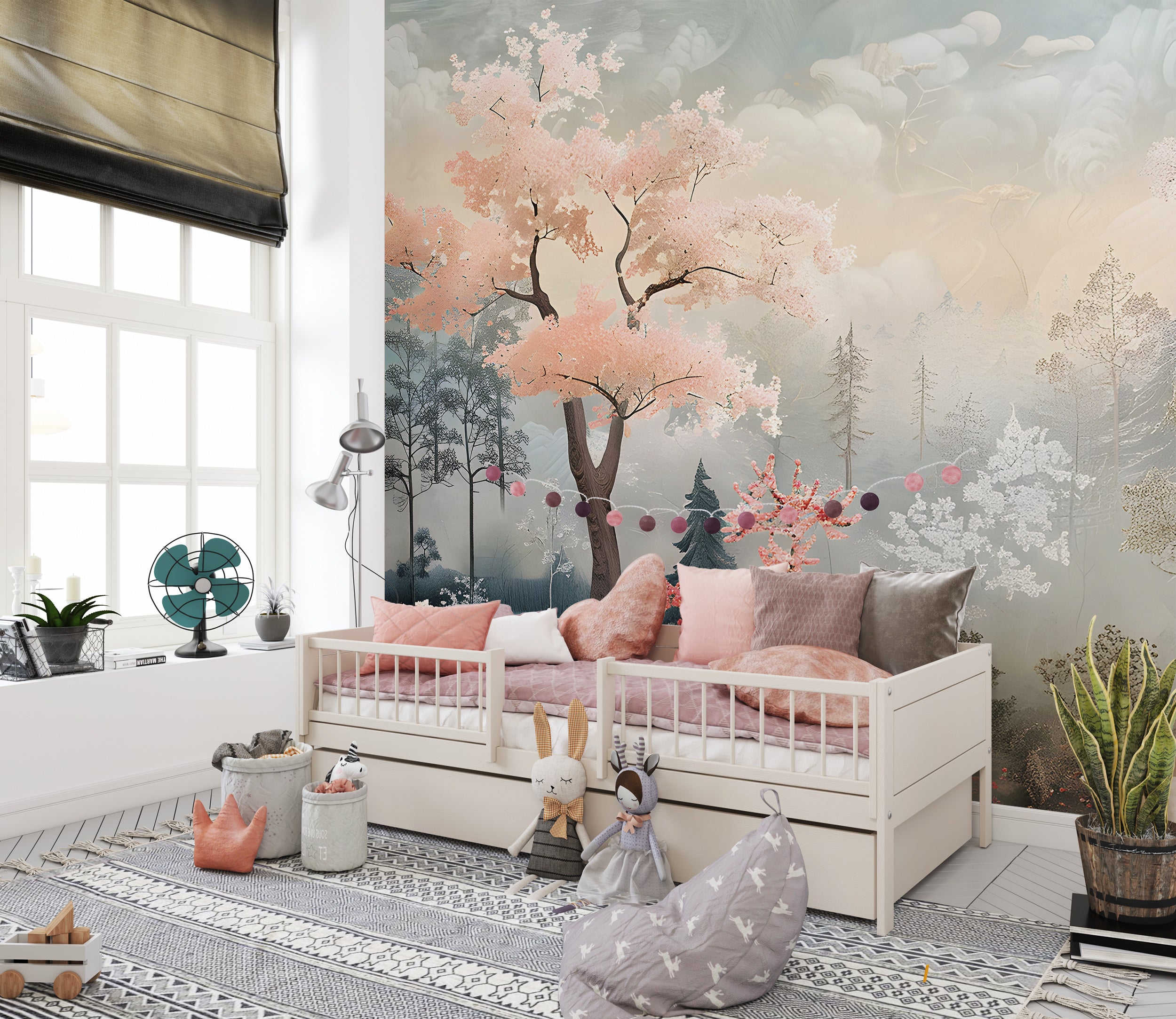 Enchanting Nursery Wallpaper Serene Forest Scene Wall Art