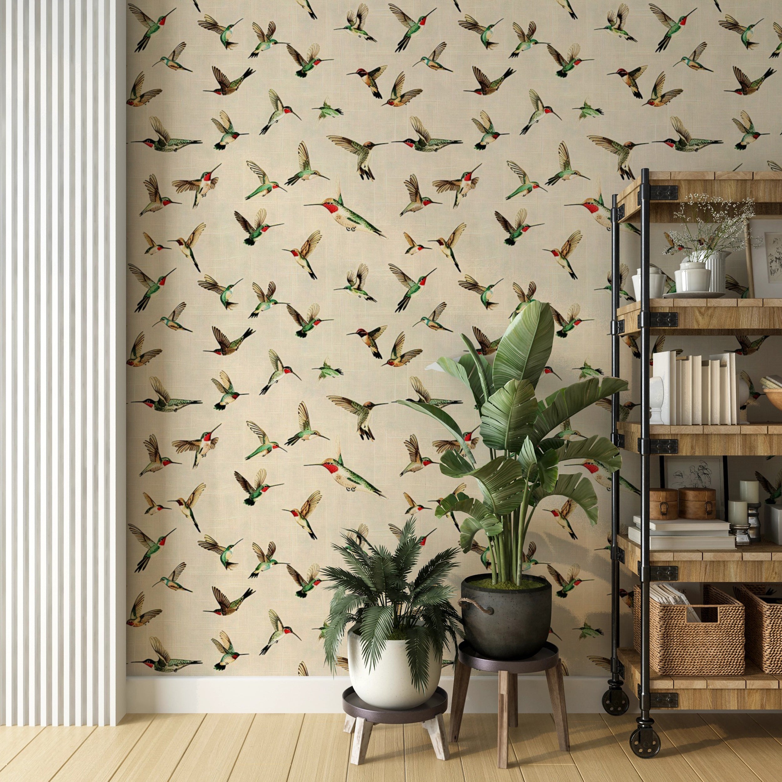 Easy-to-apply colorful birds wall art Classic bird pattern wallpaper for bedrooms