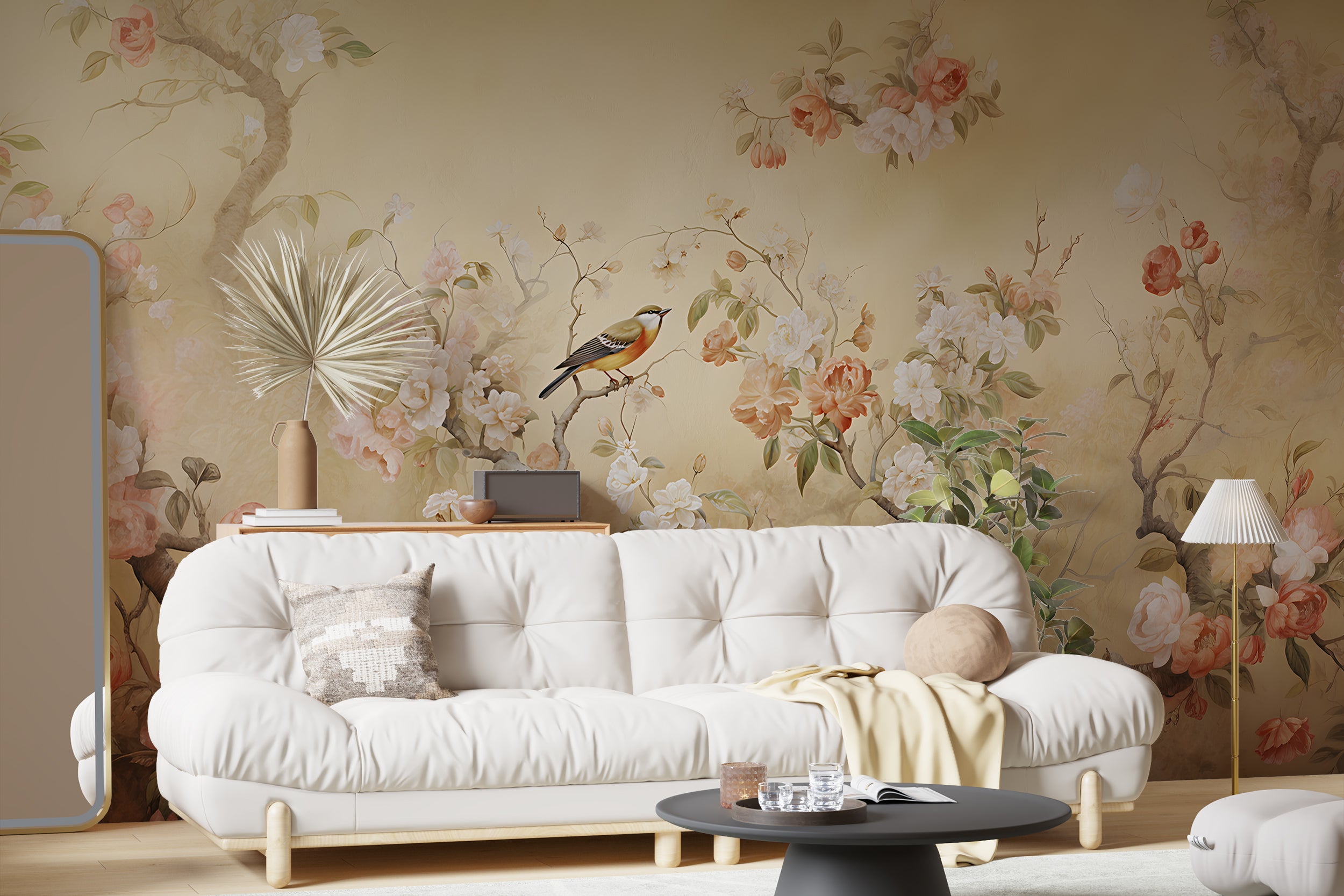 Bird and Flowers Chinoiserie Wall Art