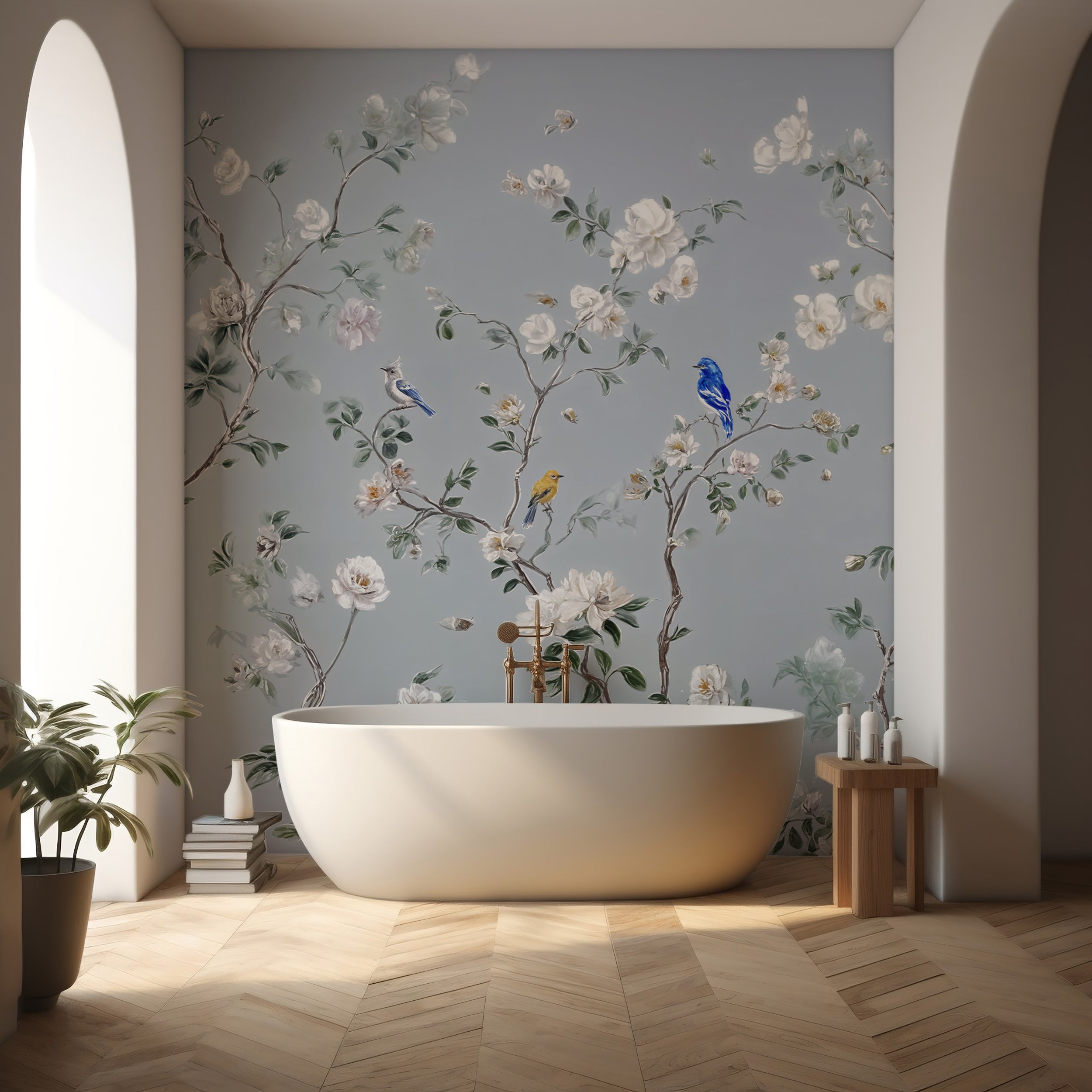Elegant white rose wall mural

Bird and flower Japanese peel and stick wallpaper