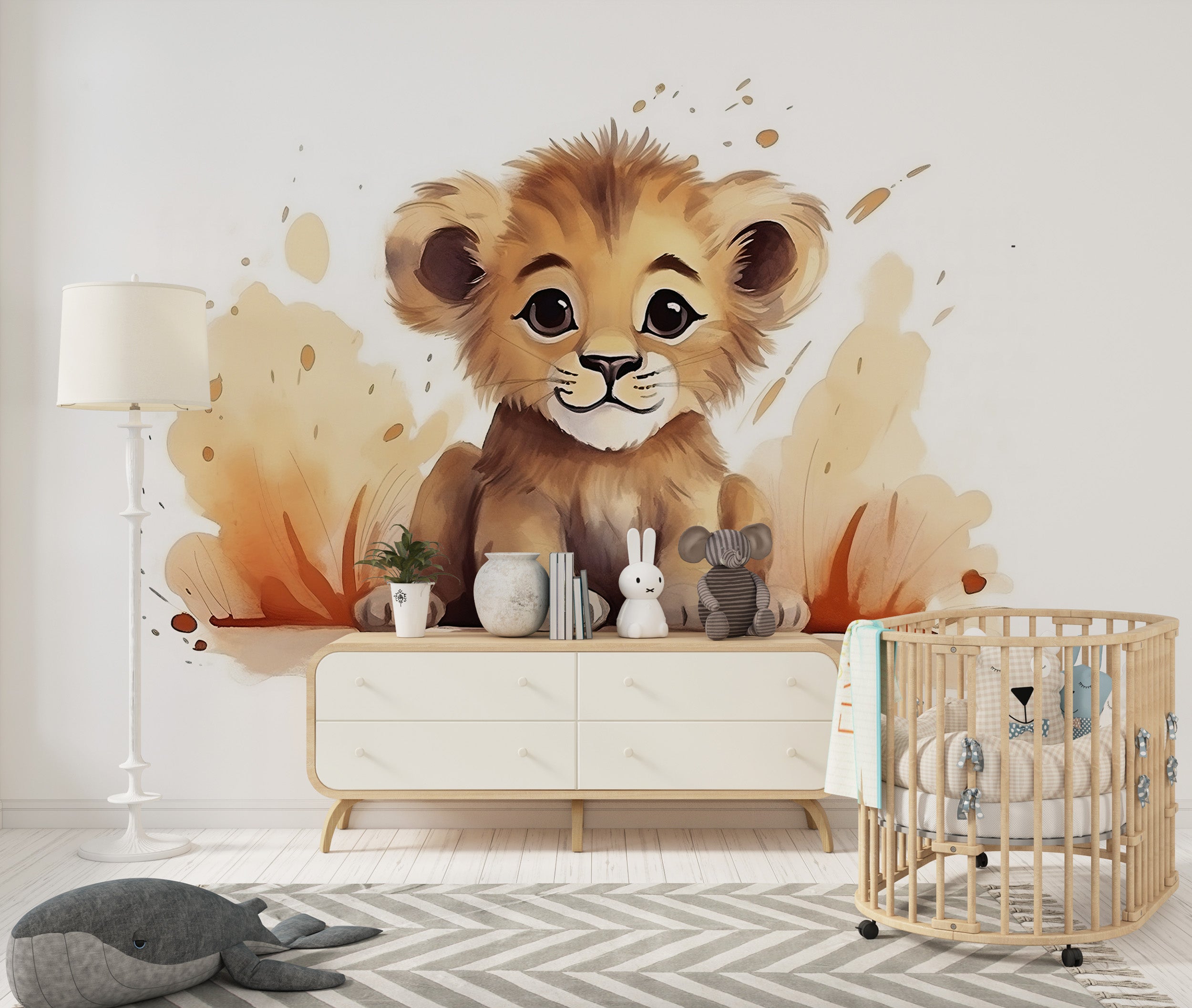 Nursery Safari Safari Wallpaper - Beige Theme