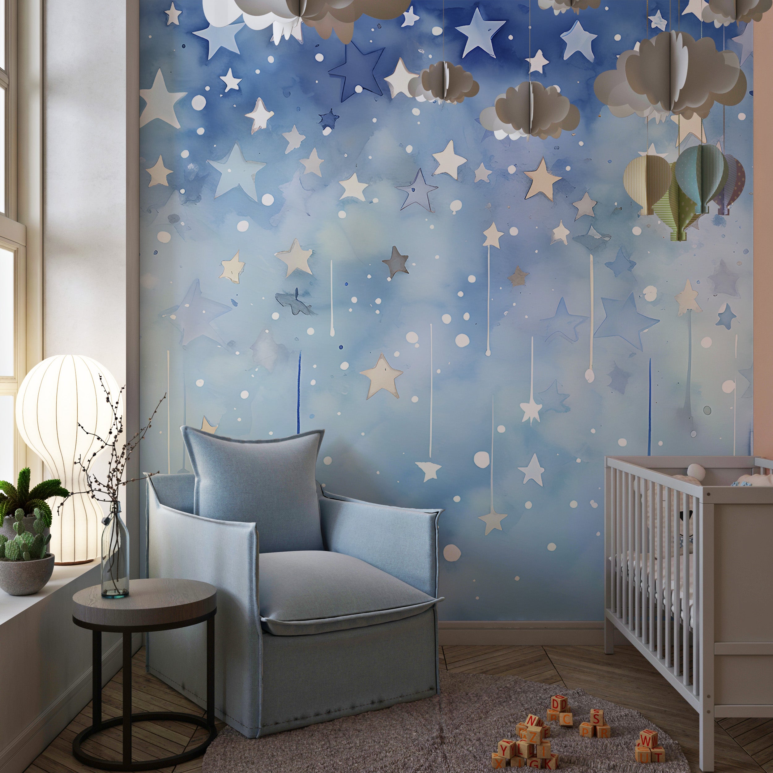 Serene Starry Night Wall Covering