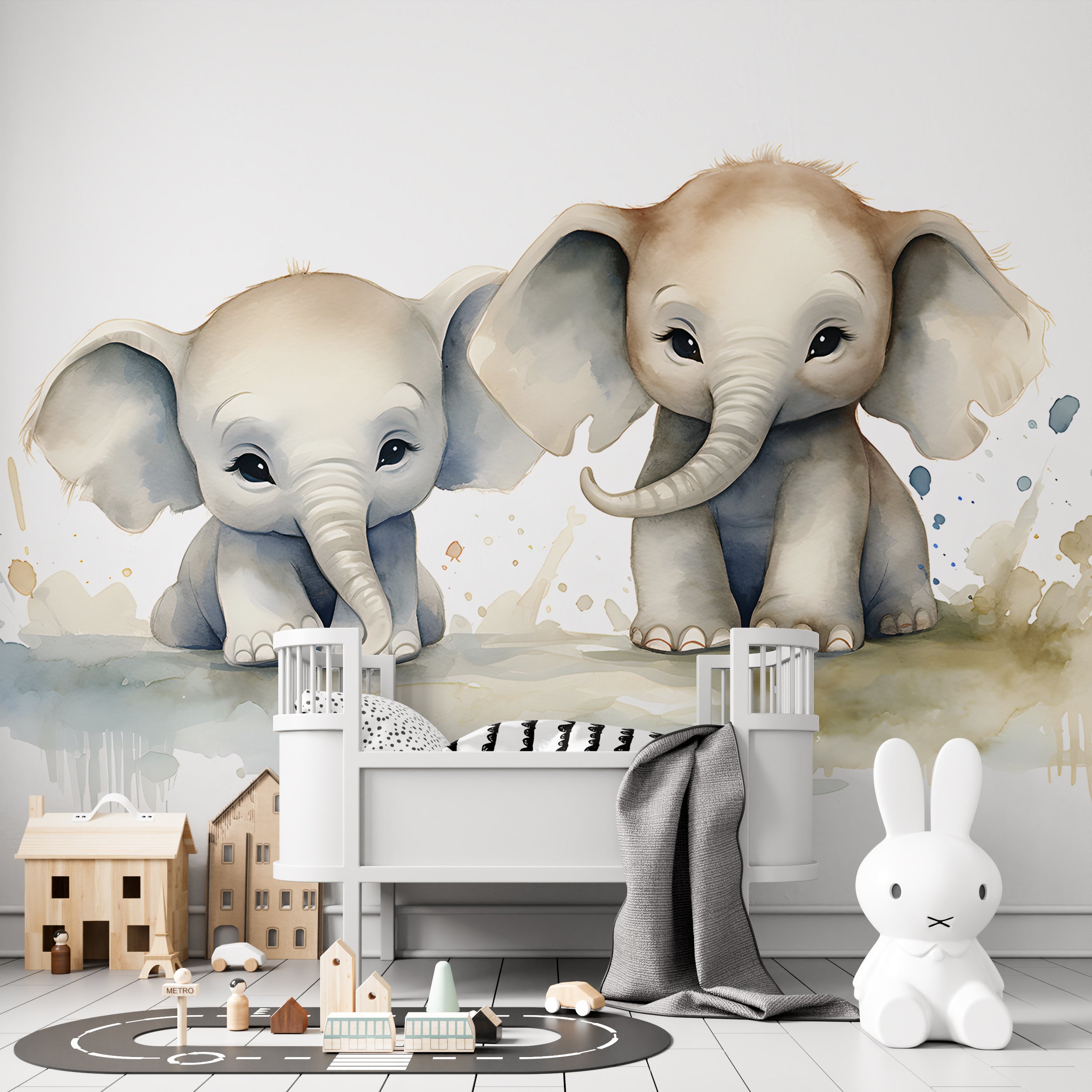 Cute Safari Elephant Mural
