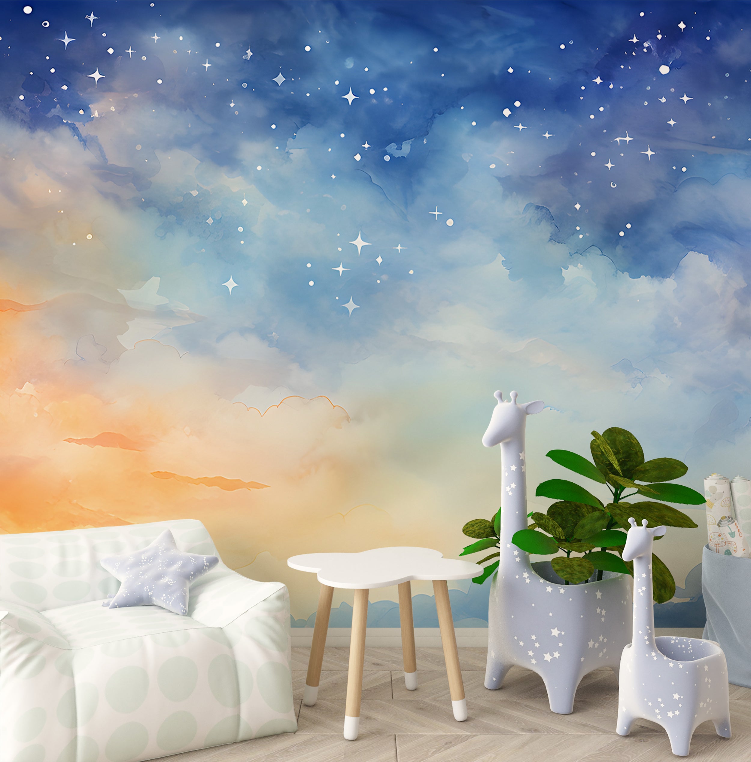 Dreamy Starry Night Wall Covering