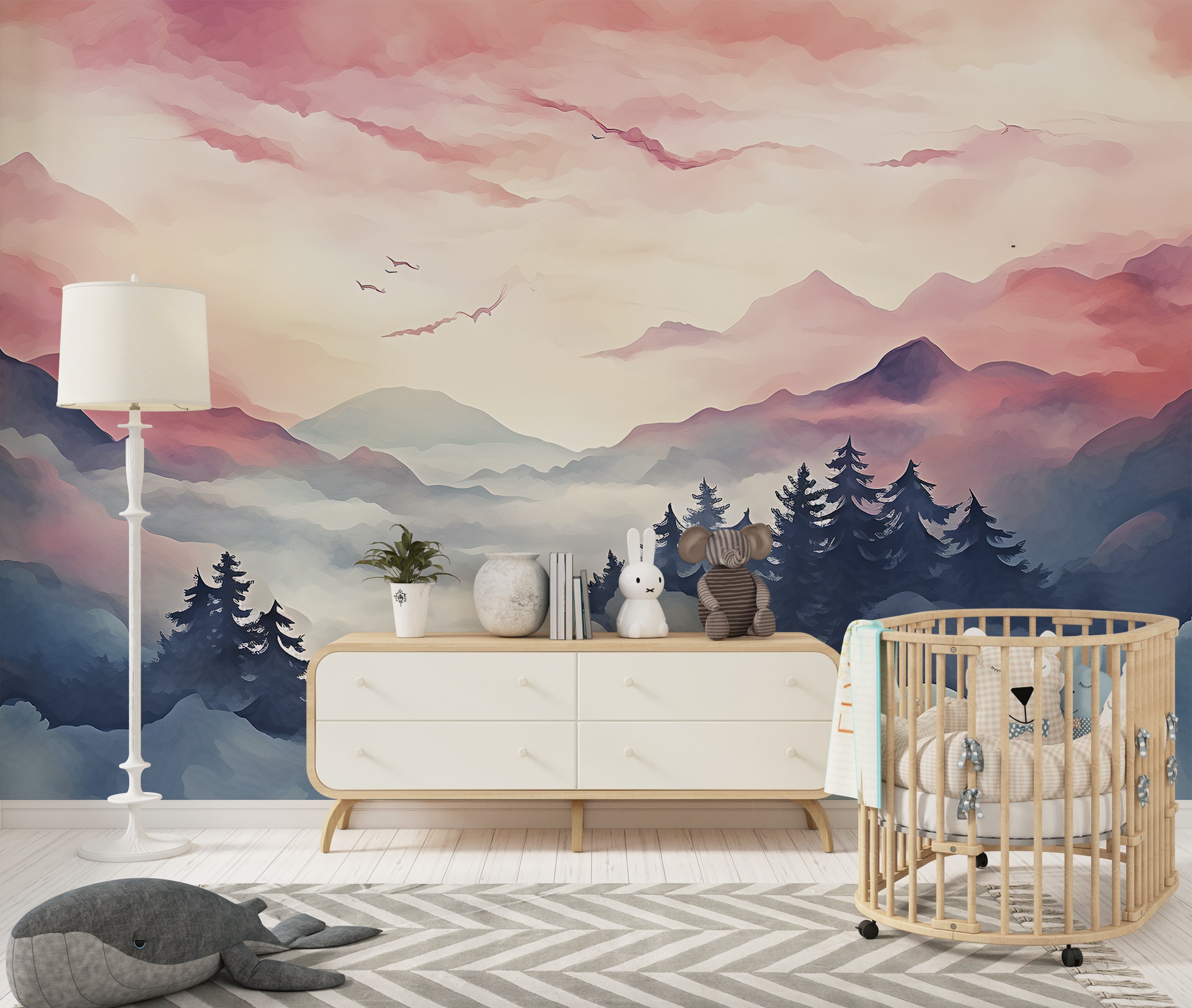 Dreamy Sunset Sky Nursery Theme