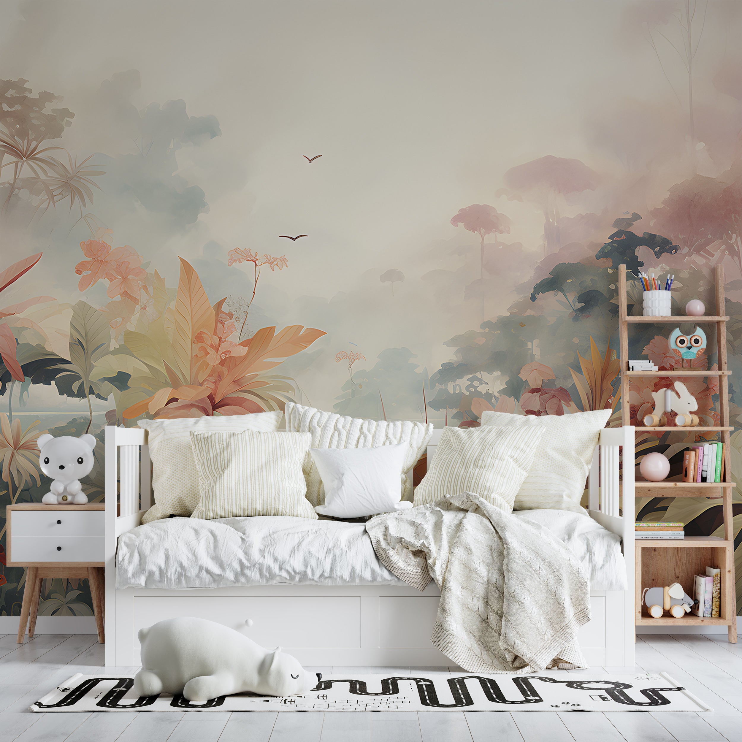 Whimsical Jungle Nursery Wall Covering