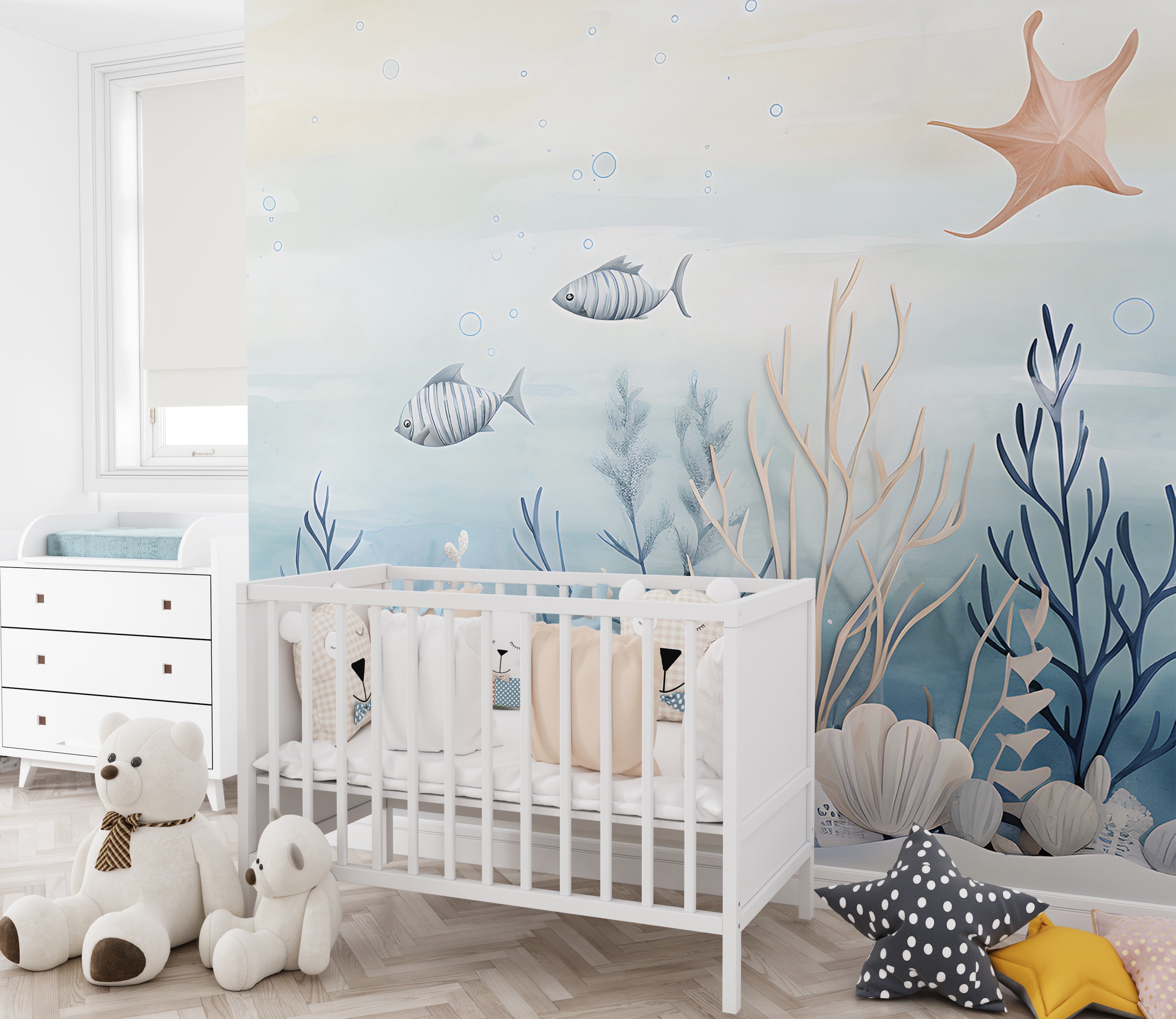 Enchanting Nursery Fish Wall Covering