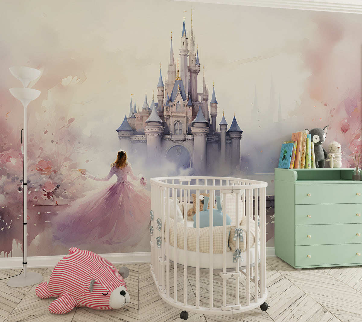 Princess Castle Wall Mural - Nursery Fairytale Wallpaper