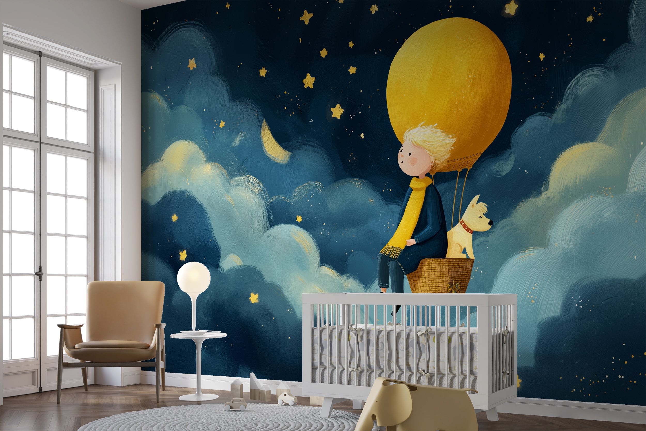 Magical sky children’s wallpaper

Removable balloon flight mural