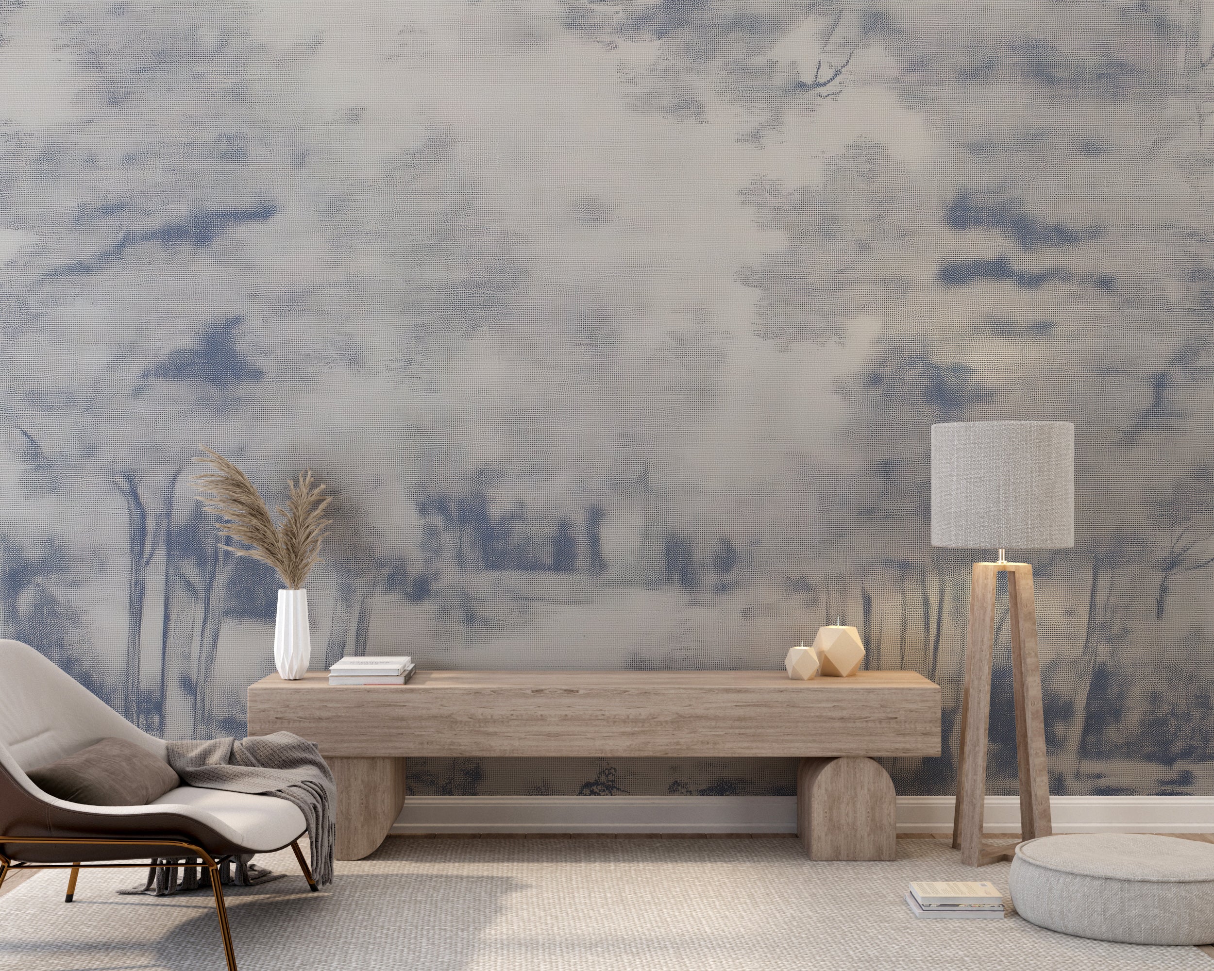 Soft woodland wall decor mural

Classic toile style forest wallpaper