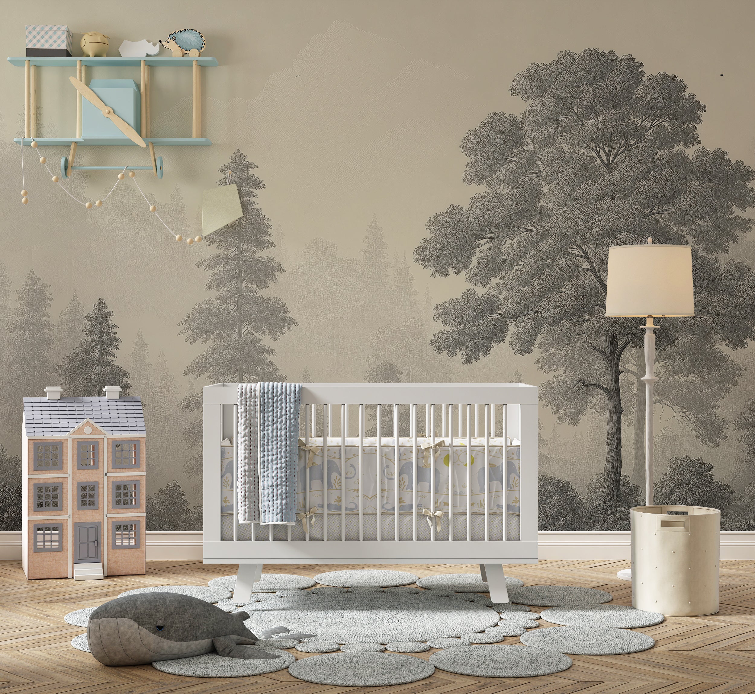 Removable nature mural in grey tones

Moody pine tree wallpaper