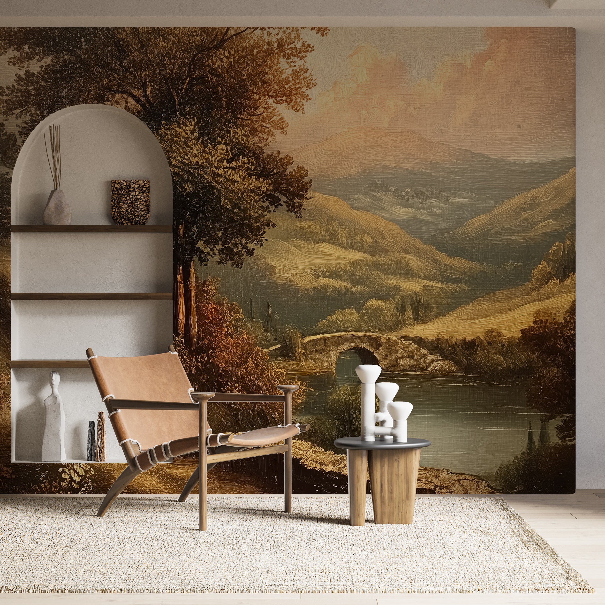 Timeless castle oil painting wallpaper

Antique landscape mural for interiors