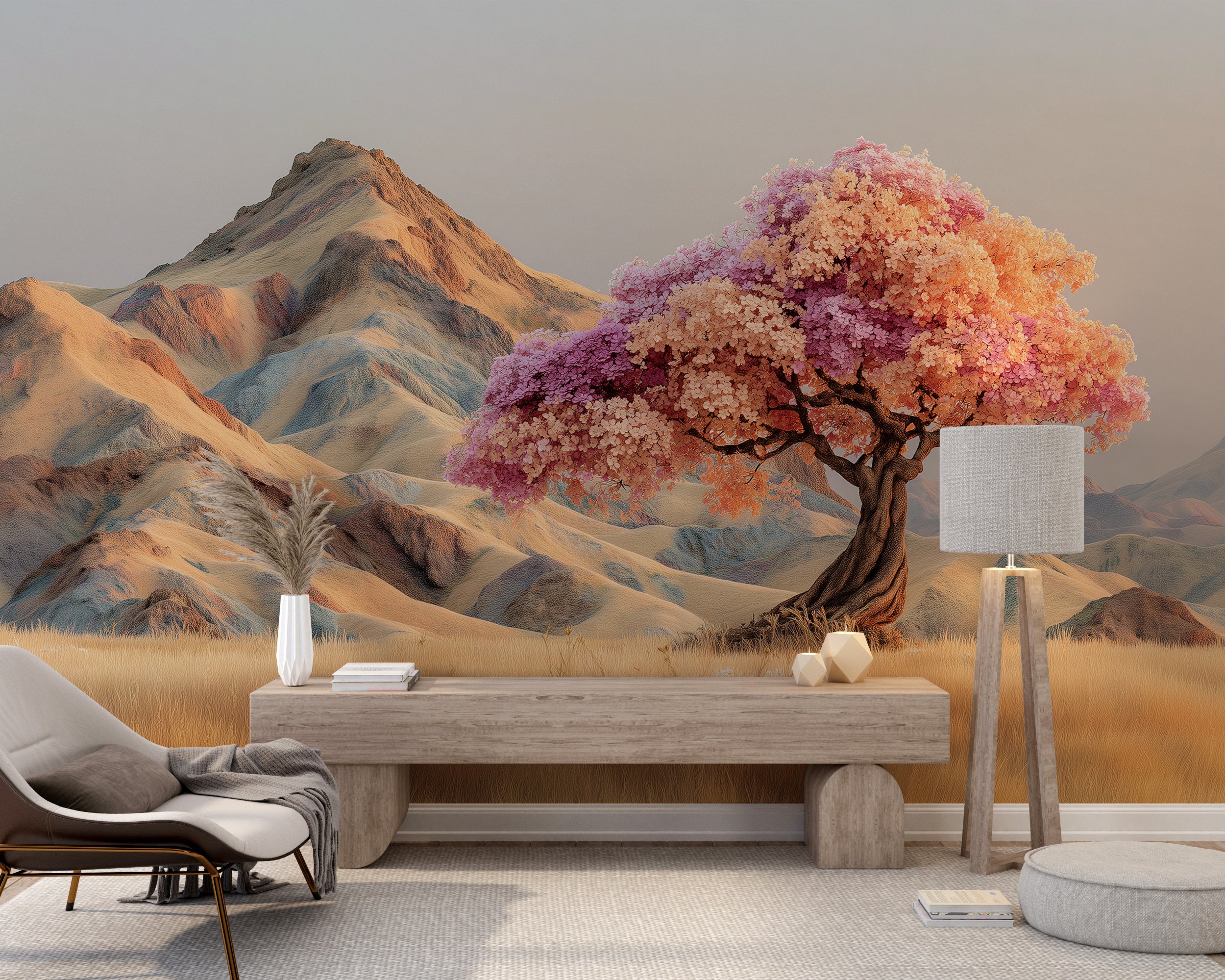 Removable nature-inspired wall mural

Artistic desert oasis scene wallpaper