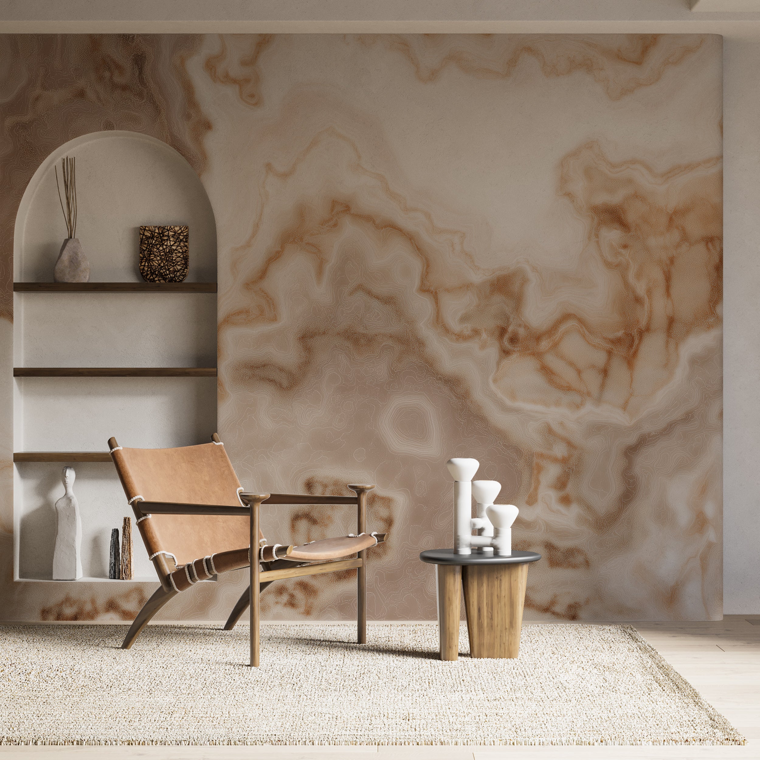 Removable natural stone mural

Japandi style wall covering