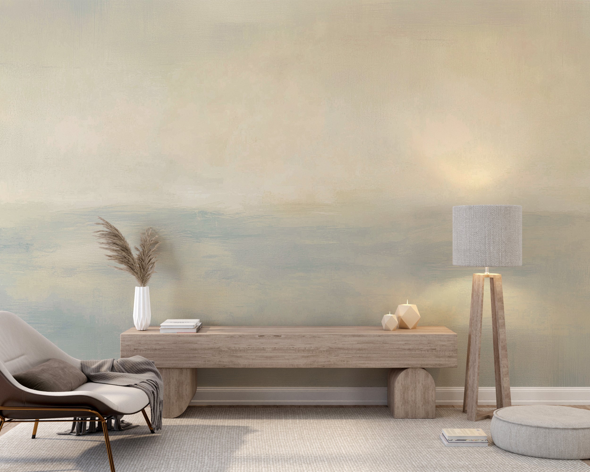 Gentle sea wall mural with soft texture

Minimal landscape mural in watercolor wash