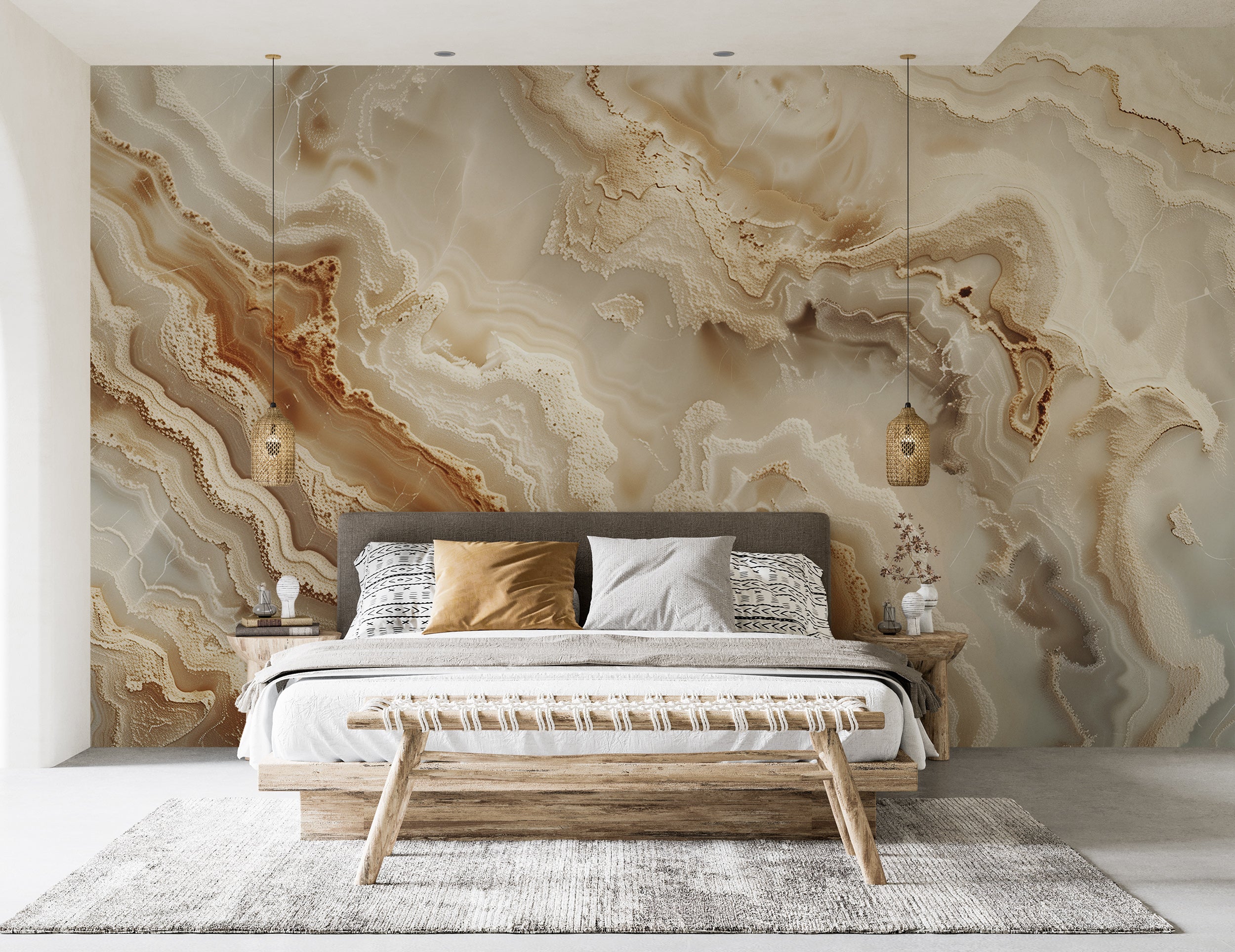 Light marble texture wall mural