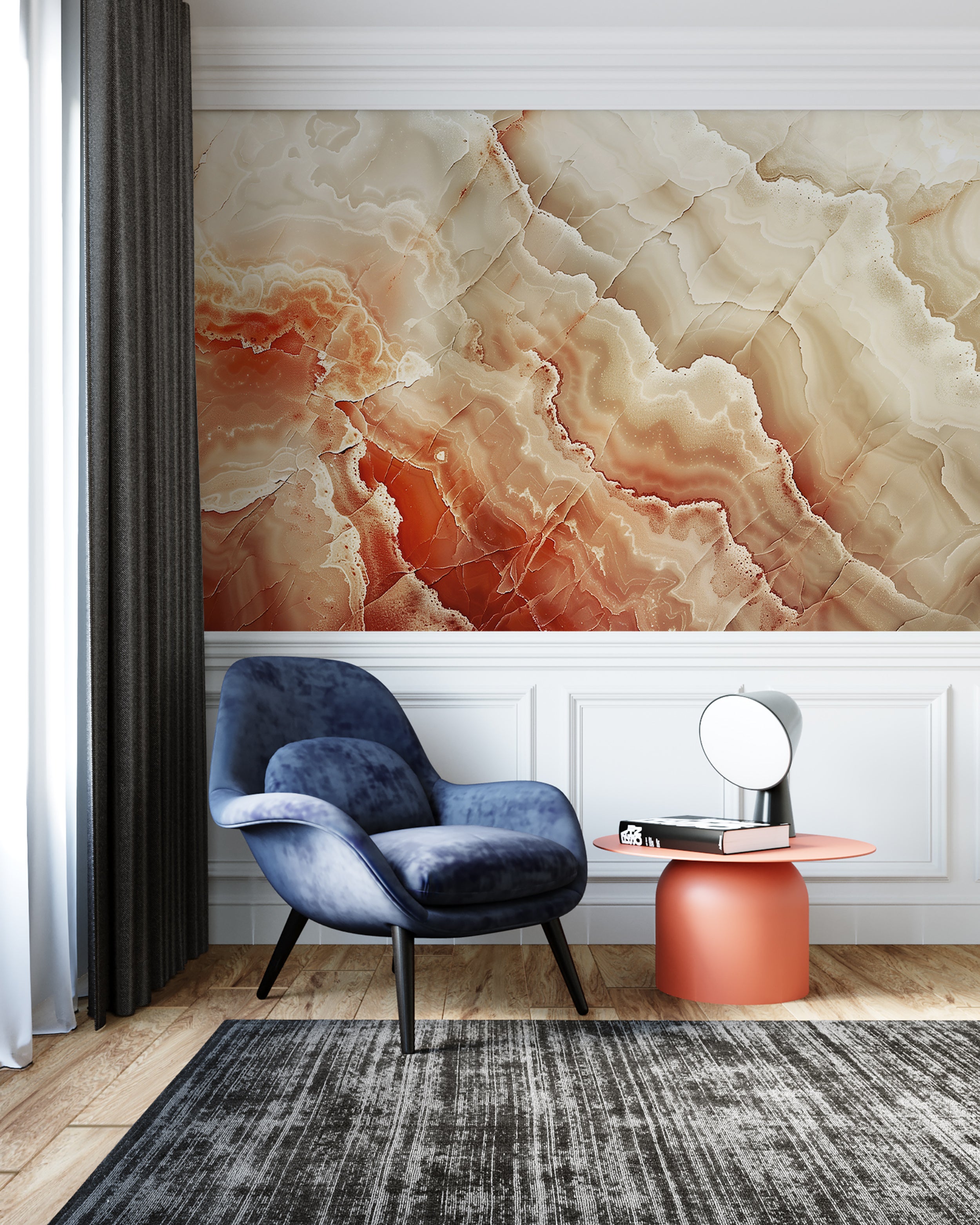 Peel and stick marble texture mural