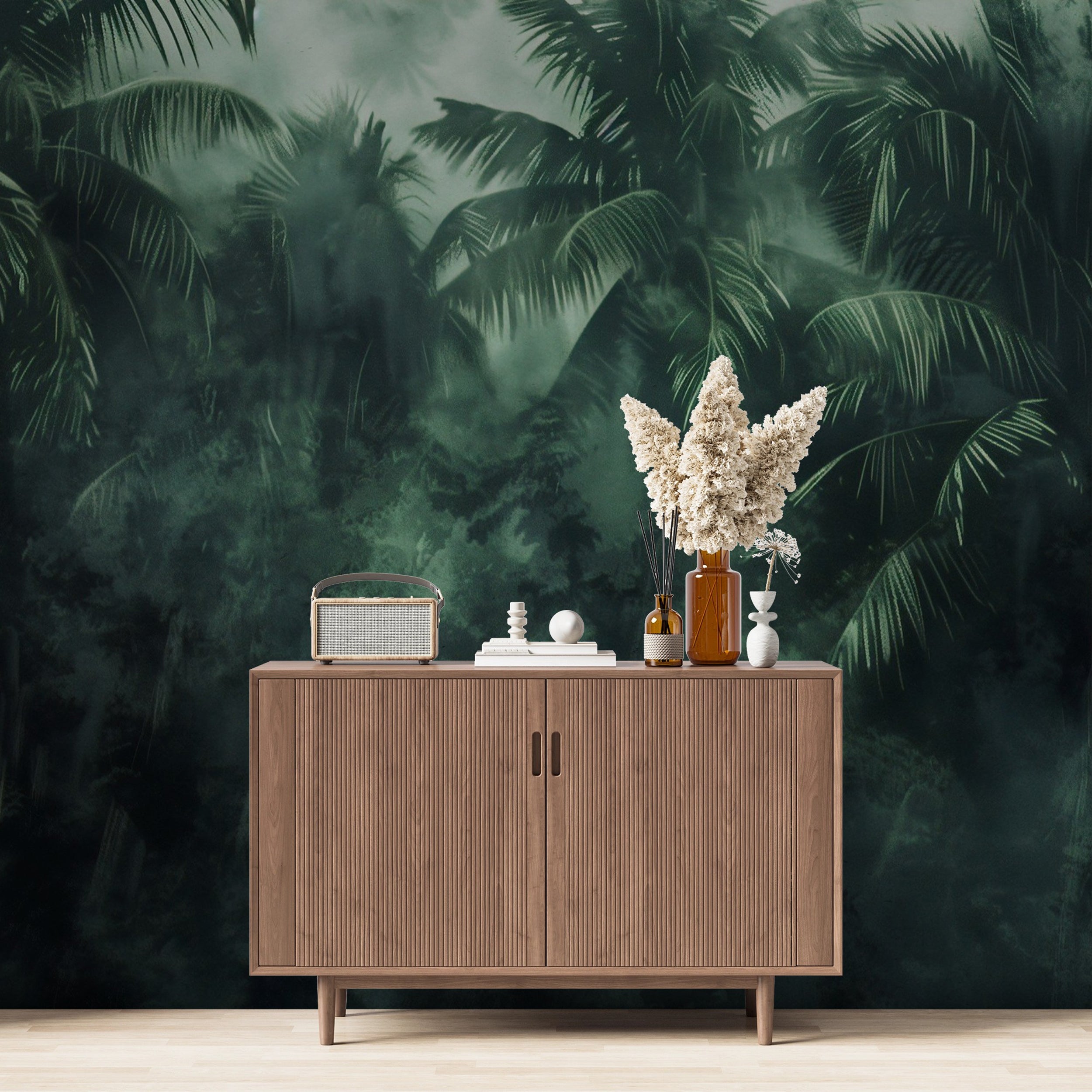 Transformative dark green tropical wall art for home decor