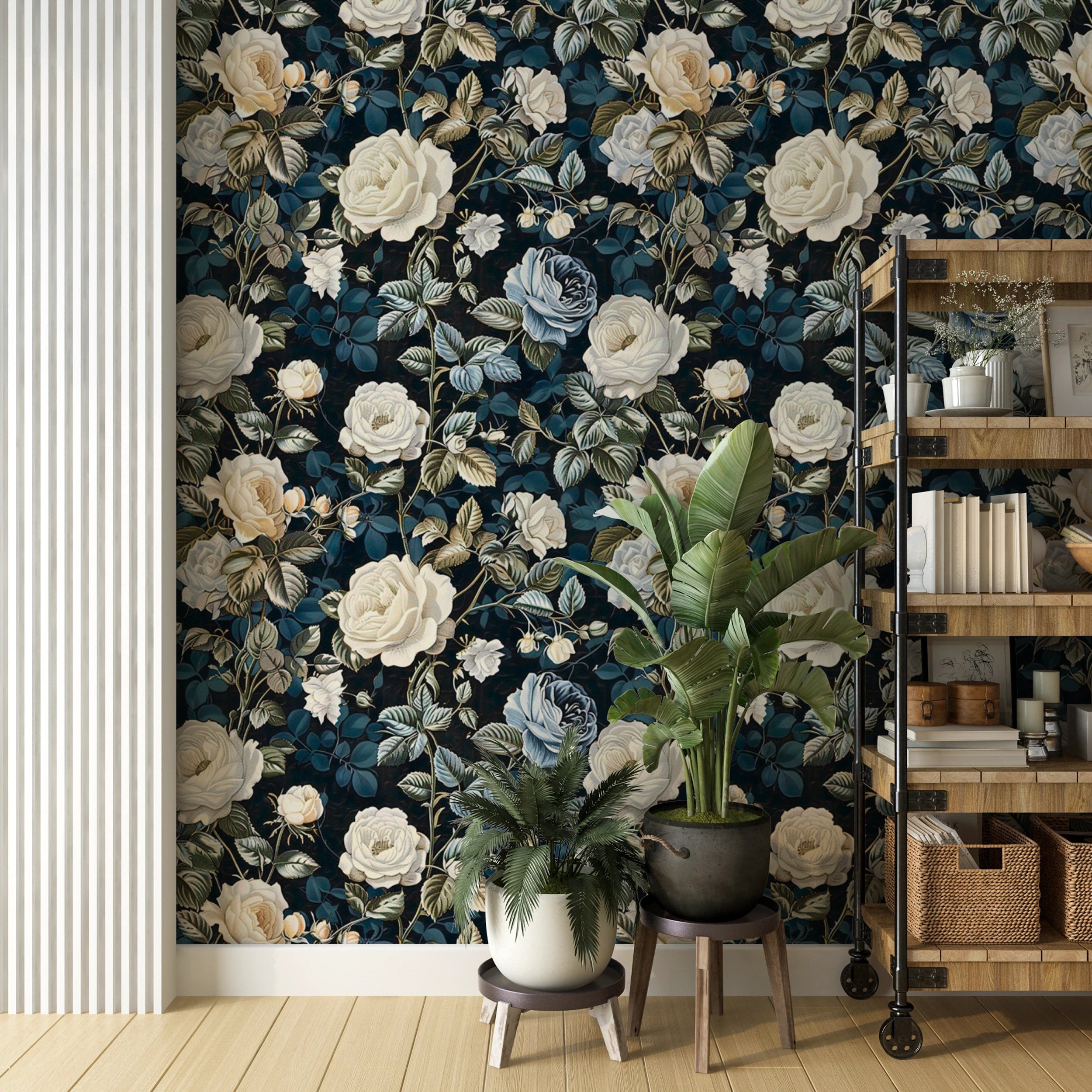 Easy-to-apply floral wallpaper for vintage charm