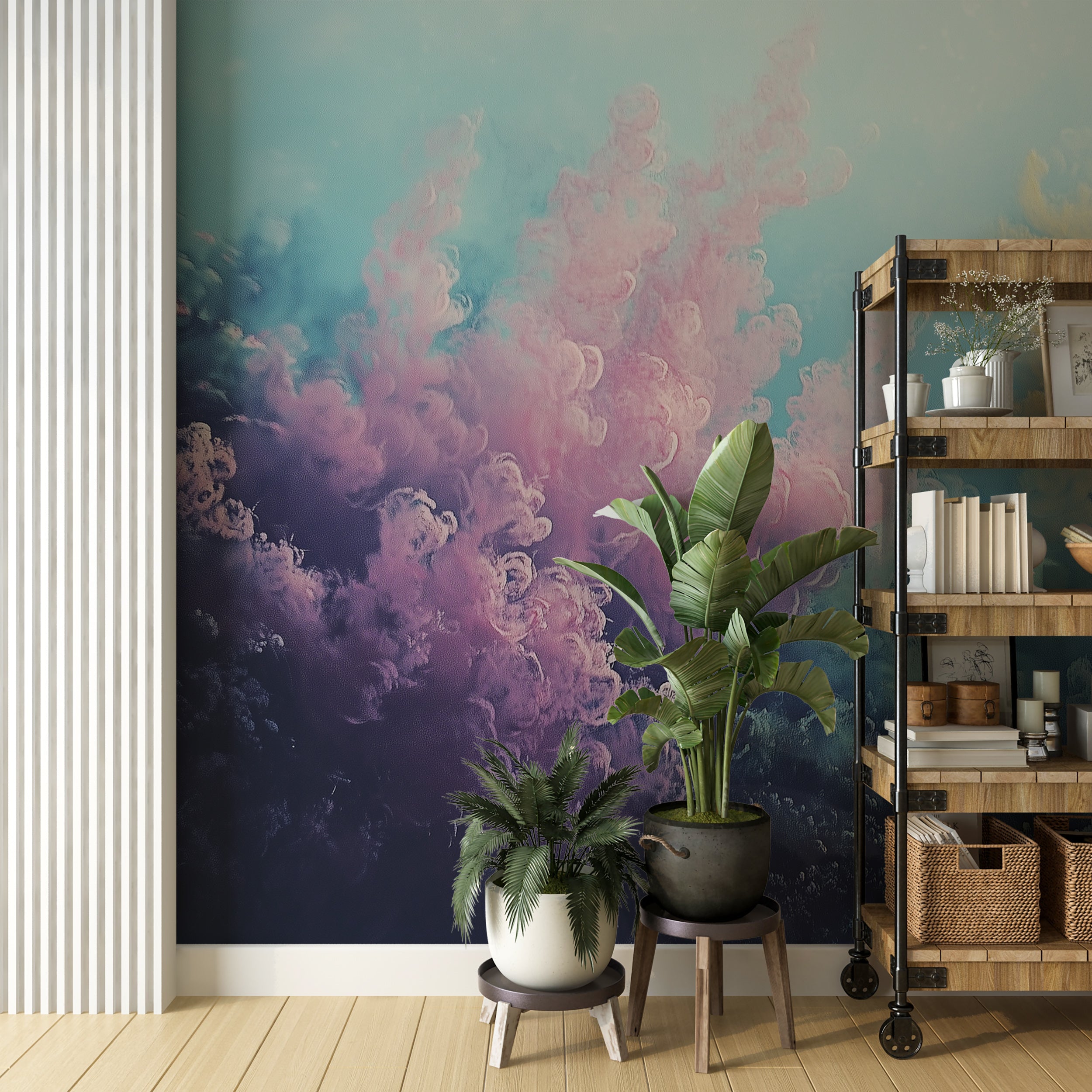 Ocean wall art with coral reef design.
Peel-and-stick mural with colorful underwater corals.